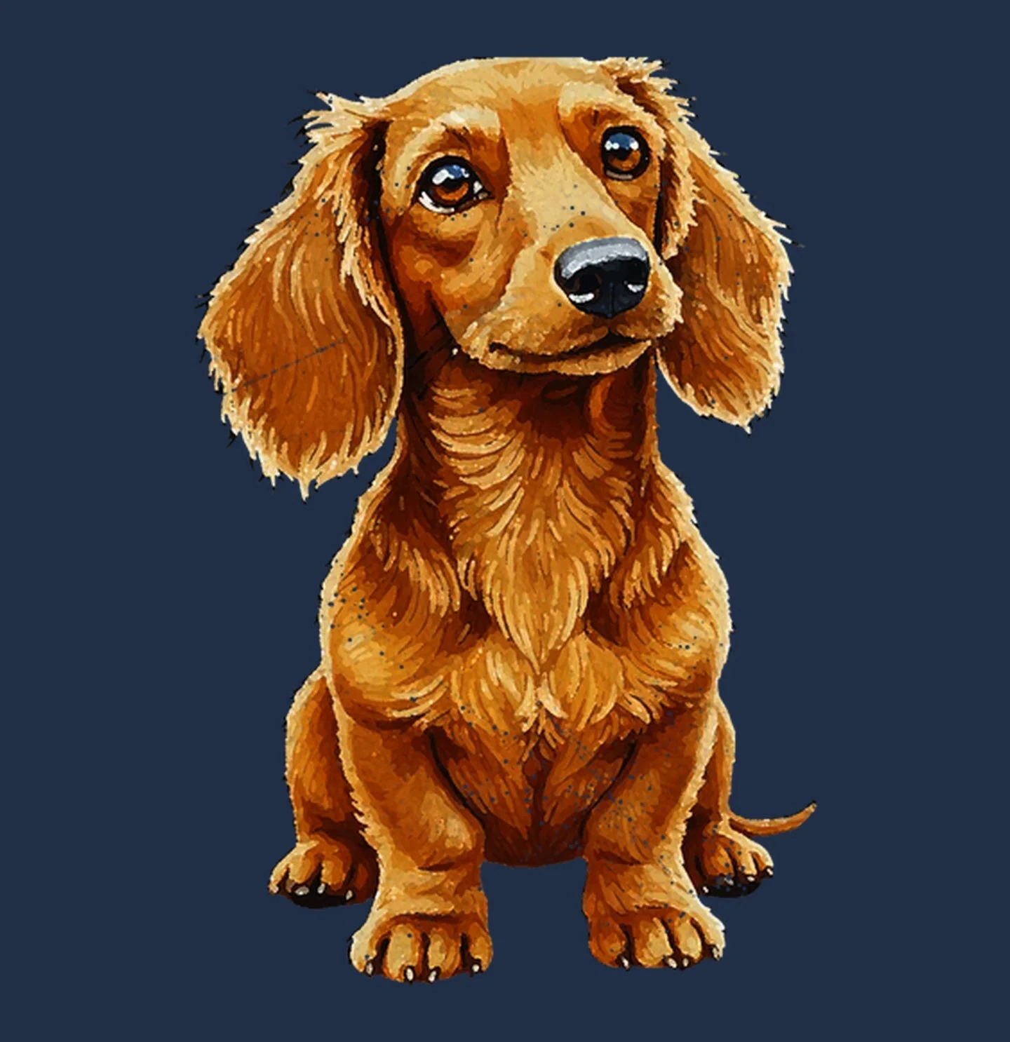 Watercolor Wirehaired Dachshund Adult Unisex T-Shirt - Image 2