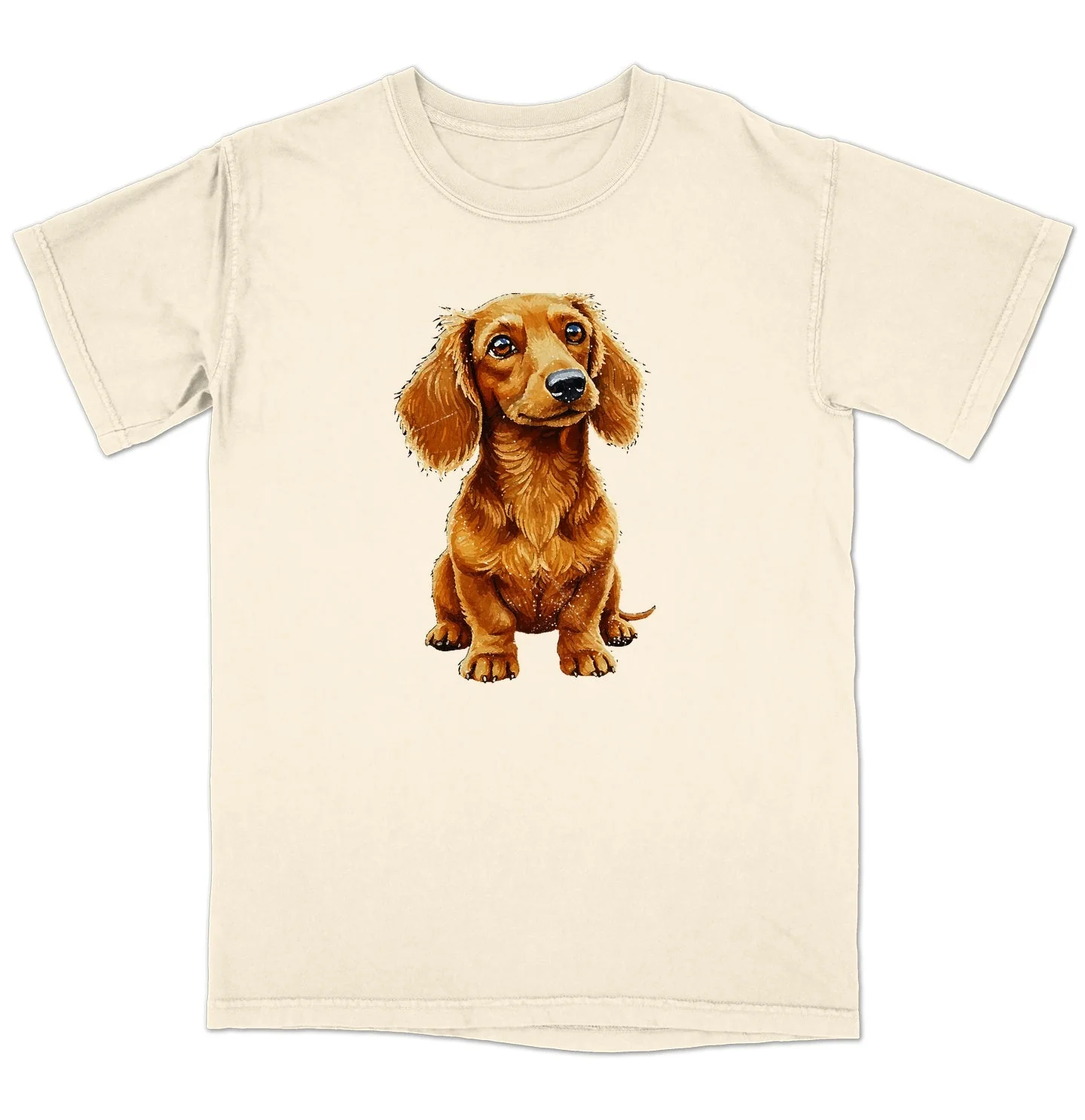 Watercolor Wirehaired Dachshund Adult Unisex T-Shirt - Image 3