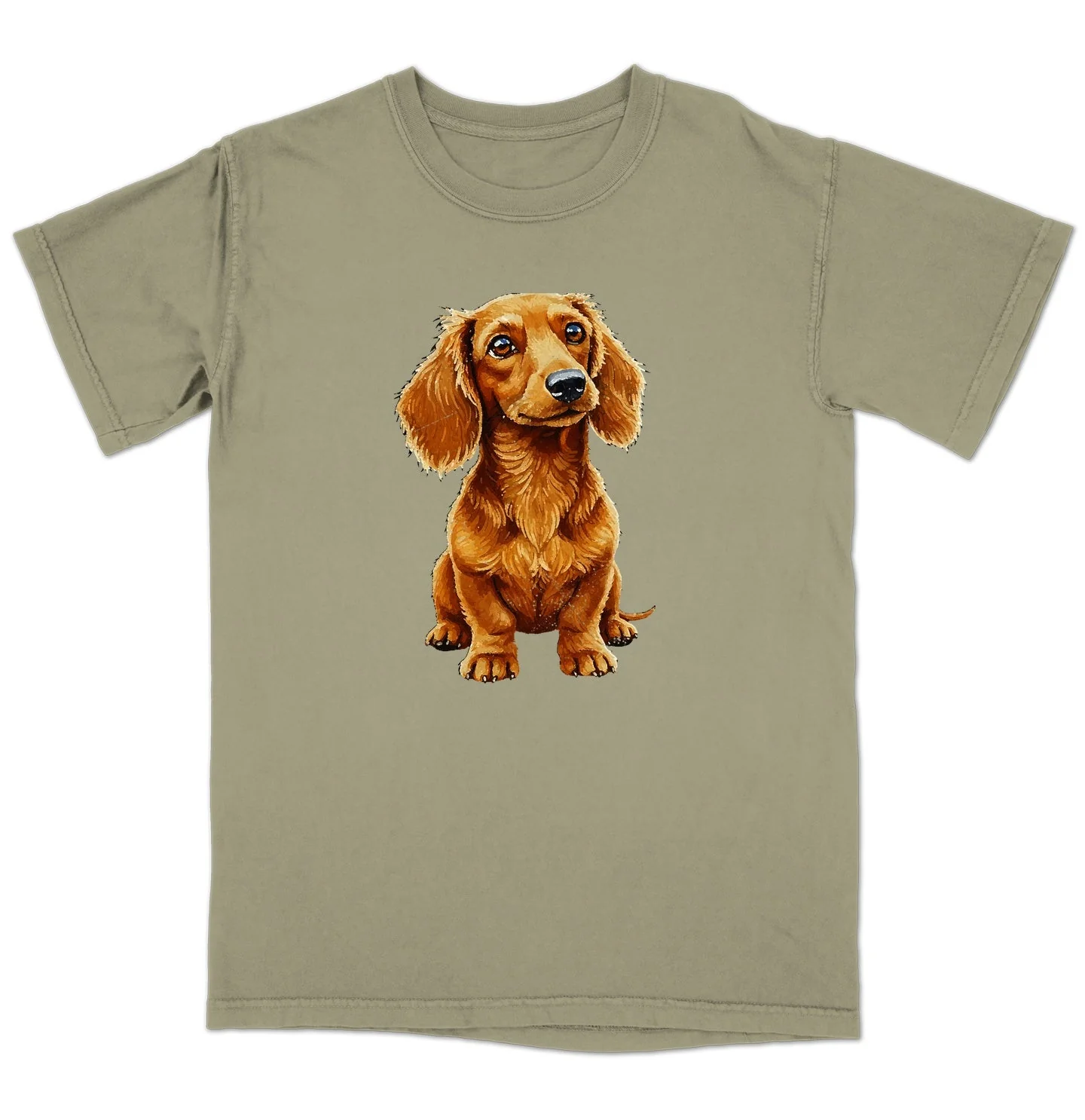 Watercolor Wirehaired Dachshund Adult Unisex T-Shirt - Image 4