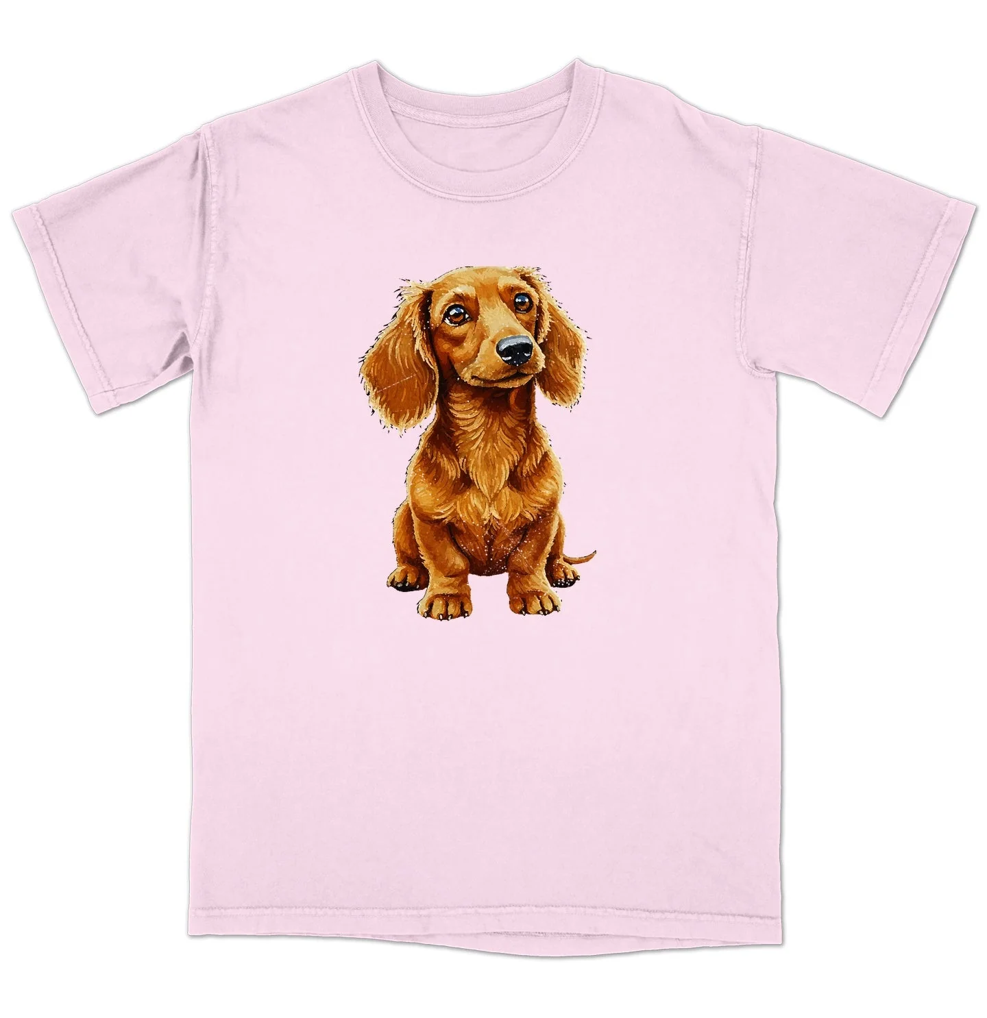 Watercolor Wirehaired Dachshund Adult Unisex T-Shirt - Image 5