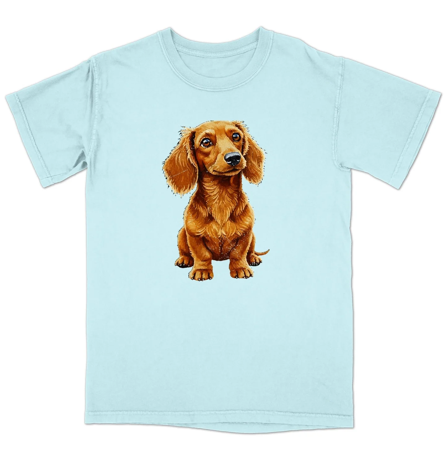 Watercolor Wirehaired Dachshund Adult Unisex T-Shirt - Image 6