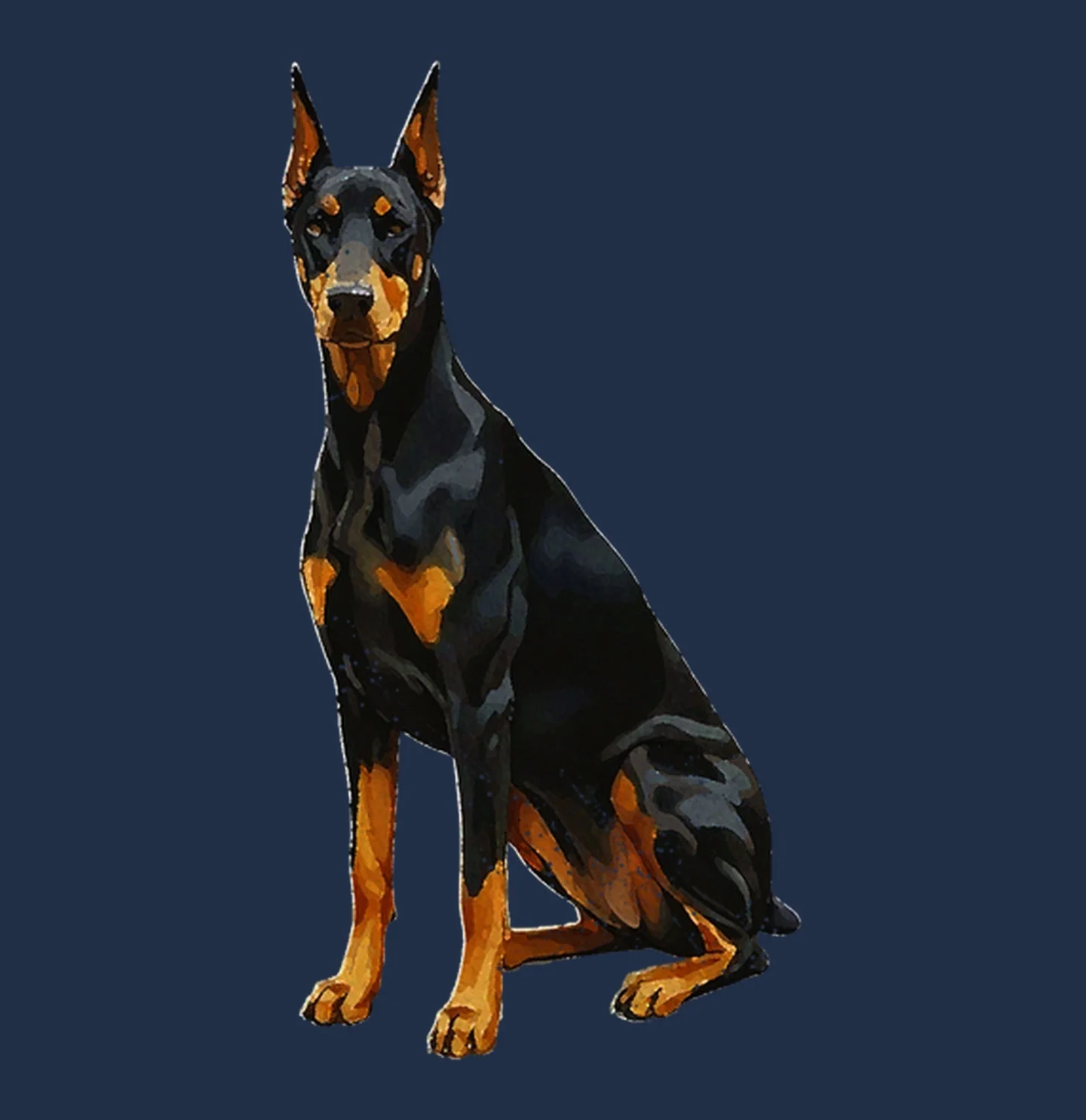 Watercolor Doberman Pinscher Adult Unisex T-Shirt - Image 2