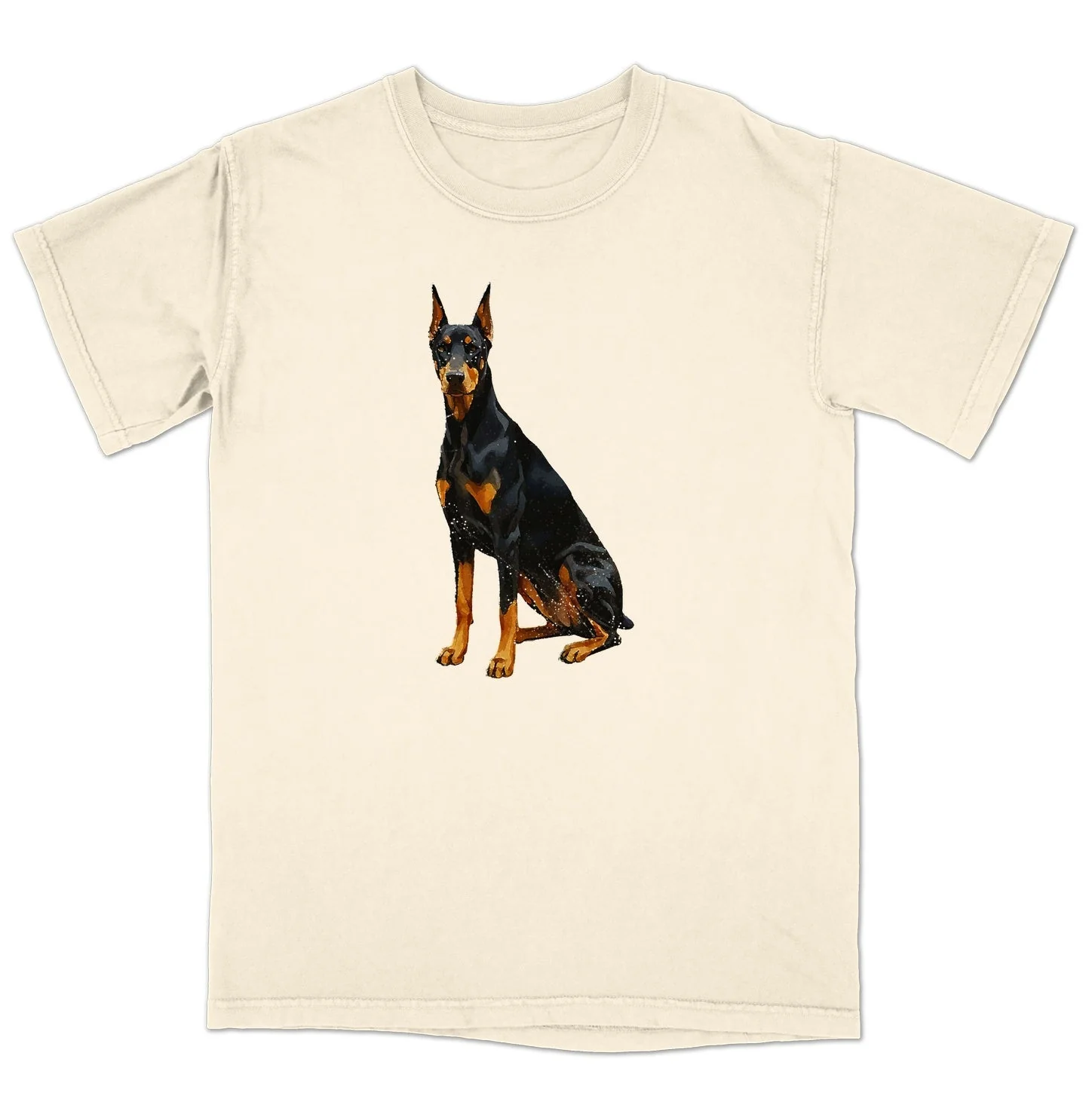 Watercolor Doberman Pinscher Adult Unisex T-Shirt - Image 3