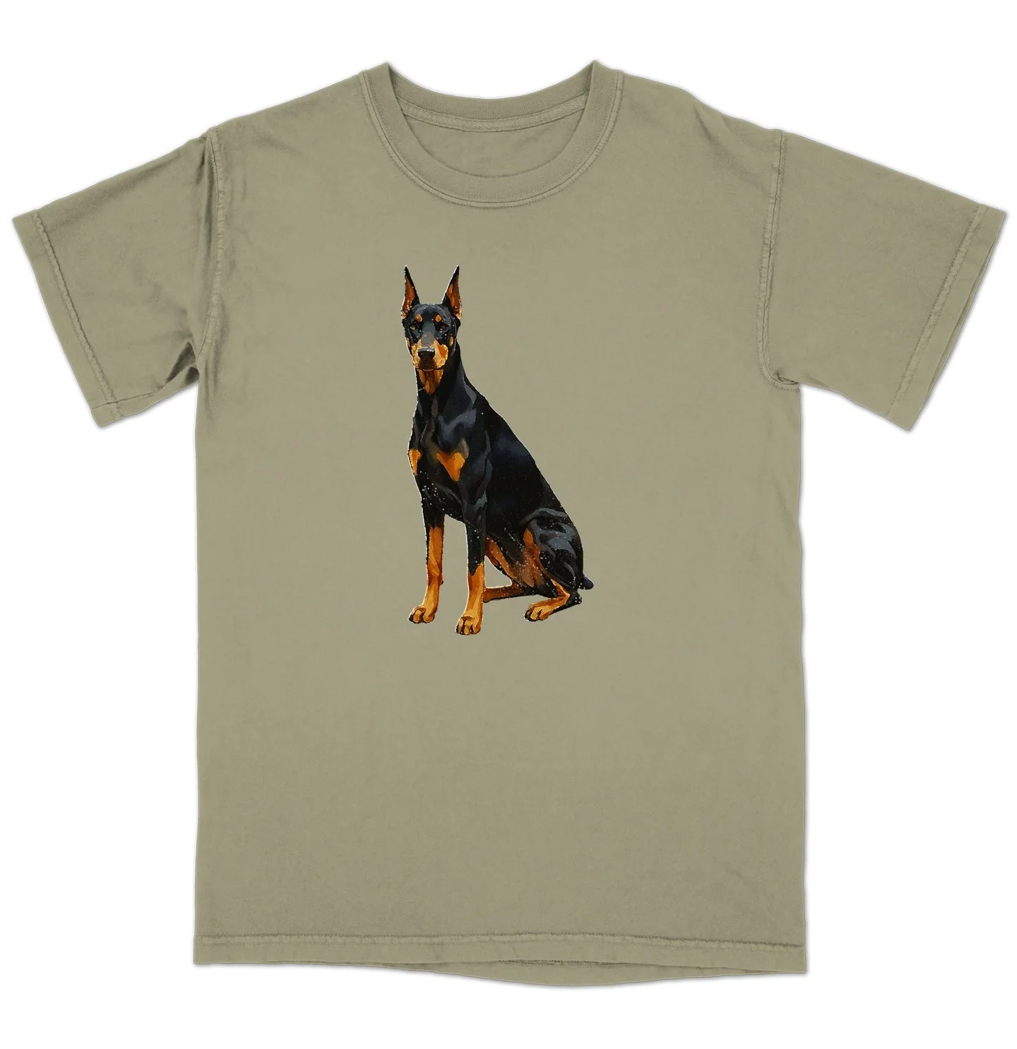 Watercolor Doberman Pinscher Adult Unisex T-Shirt - Image 4