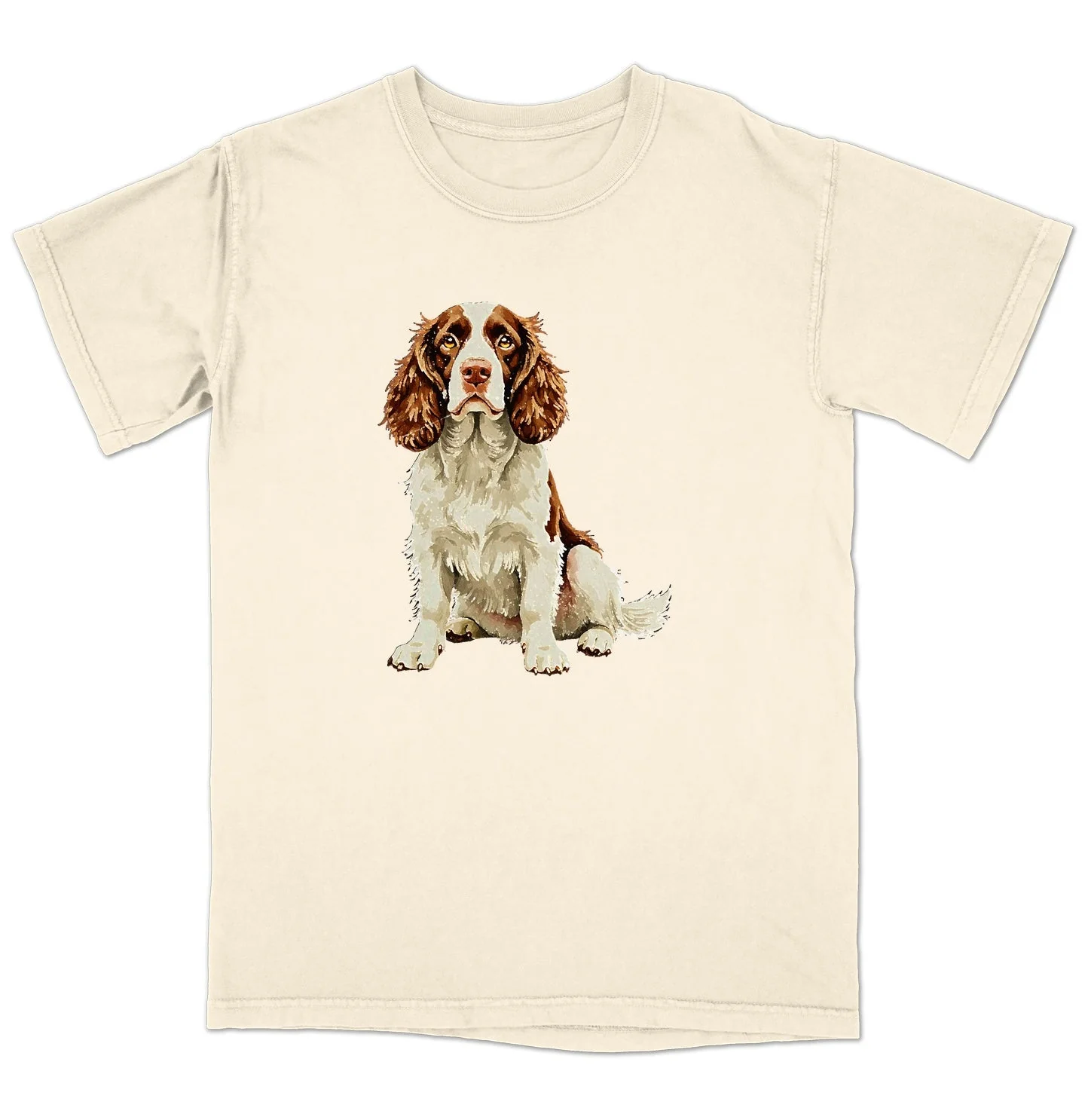 Watercolor English Springer Spaniel Adult Unisex T-Shirt - Image 3