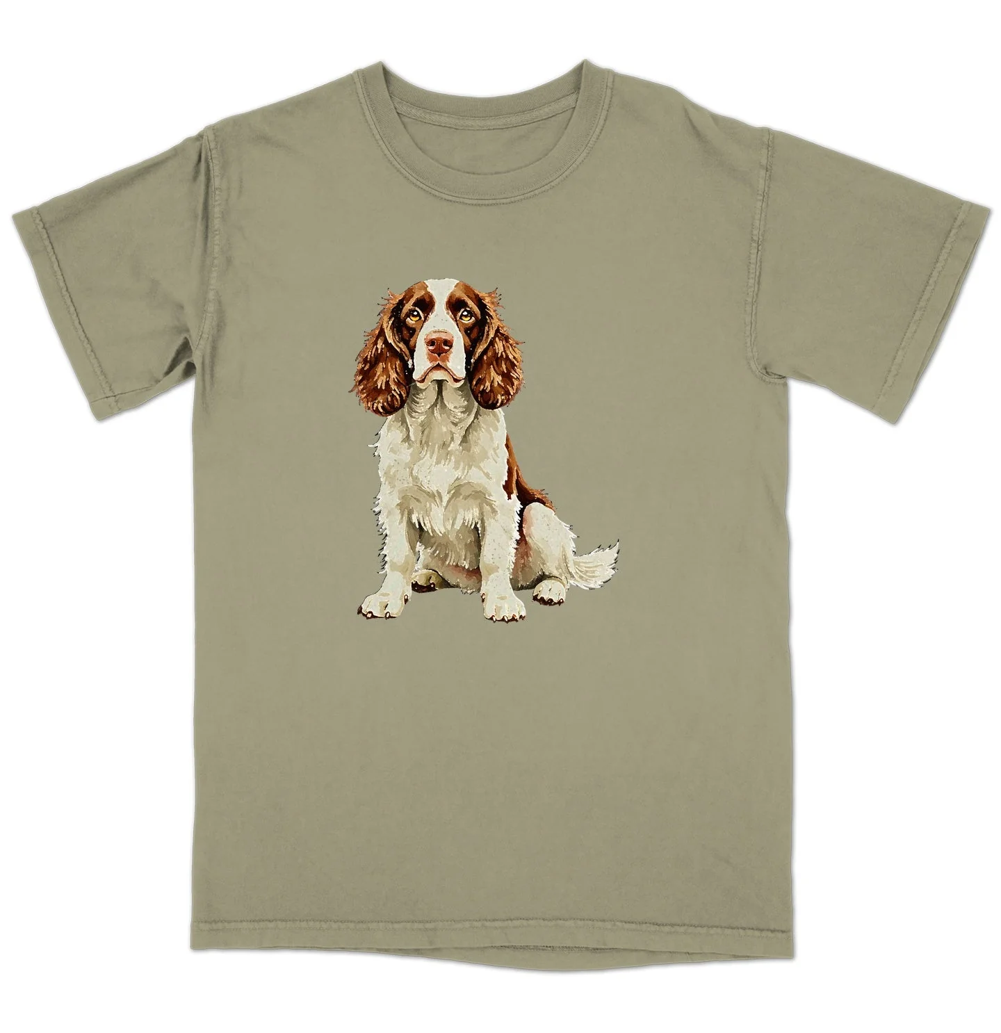 Watercolor English Springer Spaniel Adult Unisex T-Shirt - Image 4