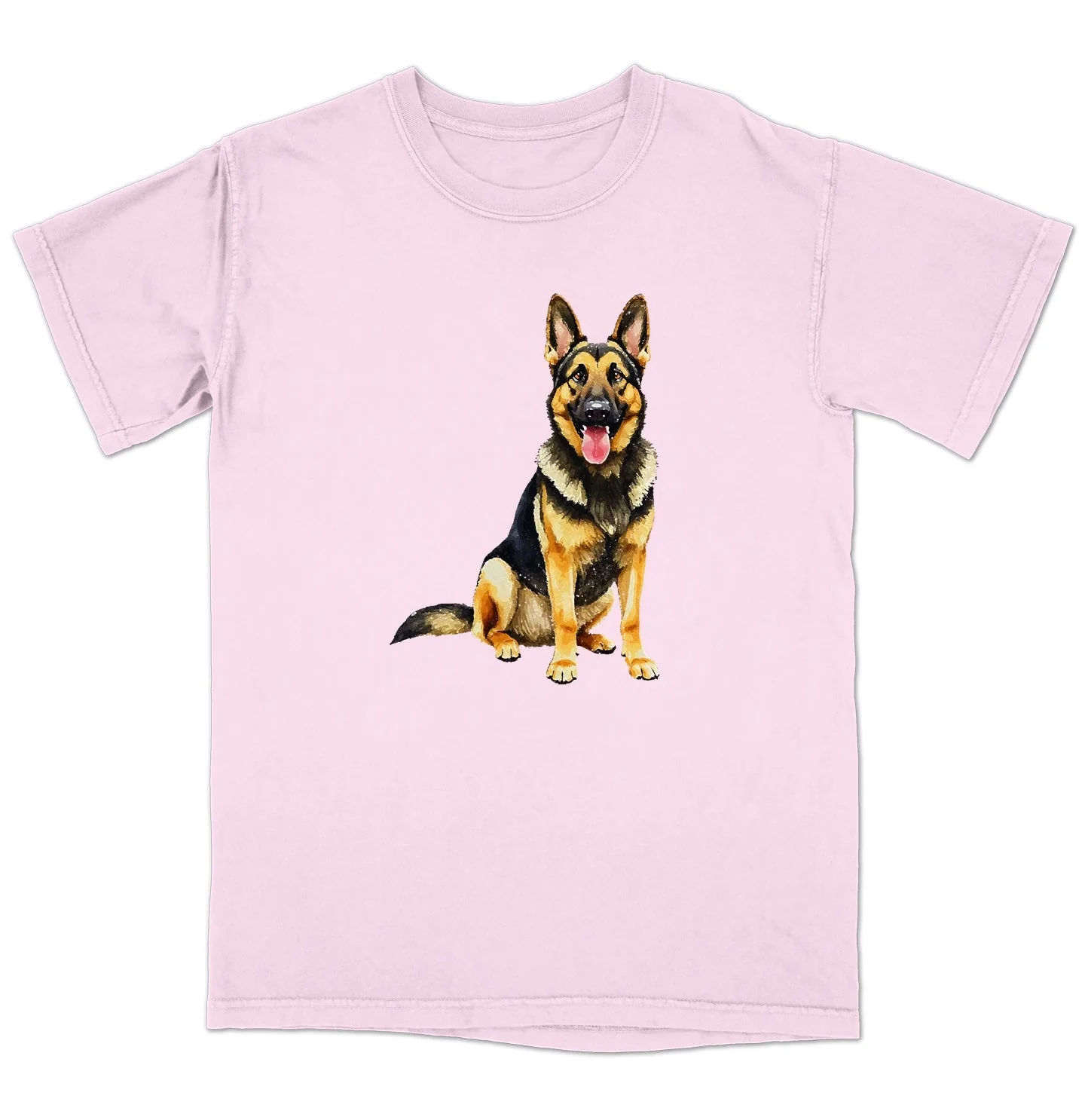 Watercolor German Shepherd Dog Adult Unisex T-Shirt - Image 5