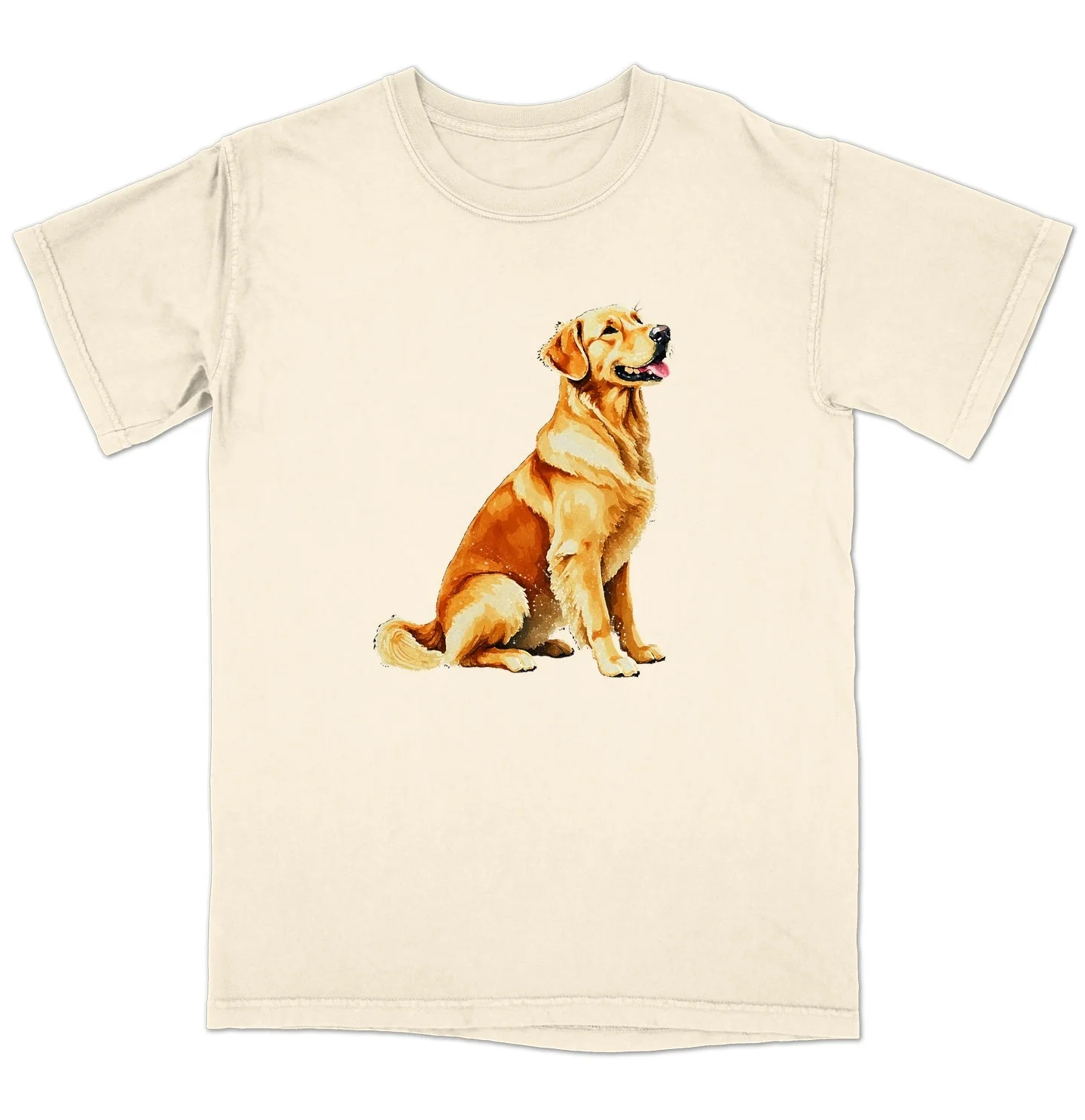 Watercolor Golden Retriever Adult Unisex T-Shirt - Image 3