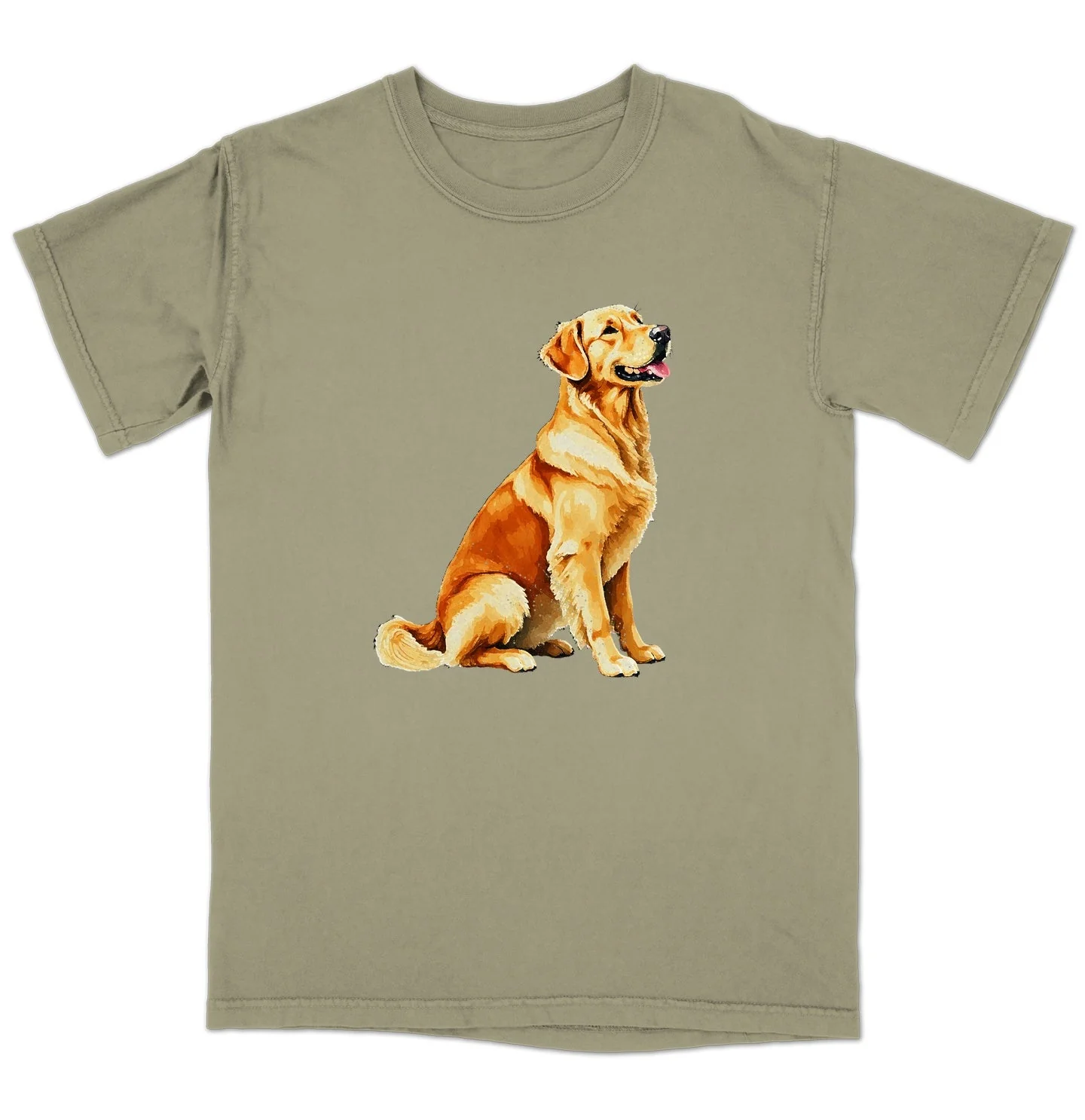 Watercolor Golden Retriever Adult Unisex T-Shirt - Image 4