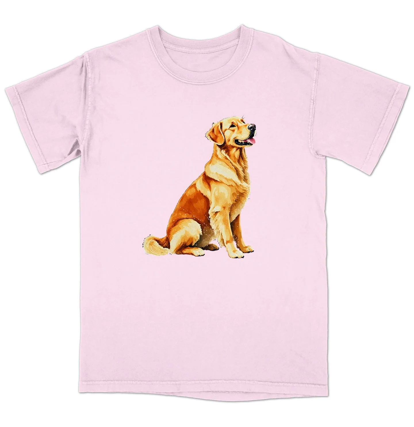 Watercolor Golden Retriever Adult Unisex T-Shirt - Image 5
