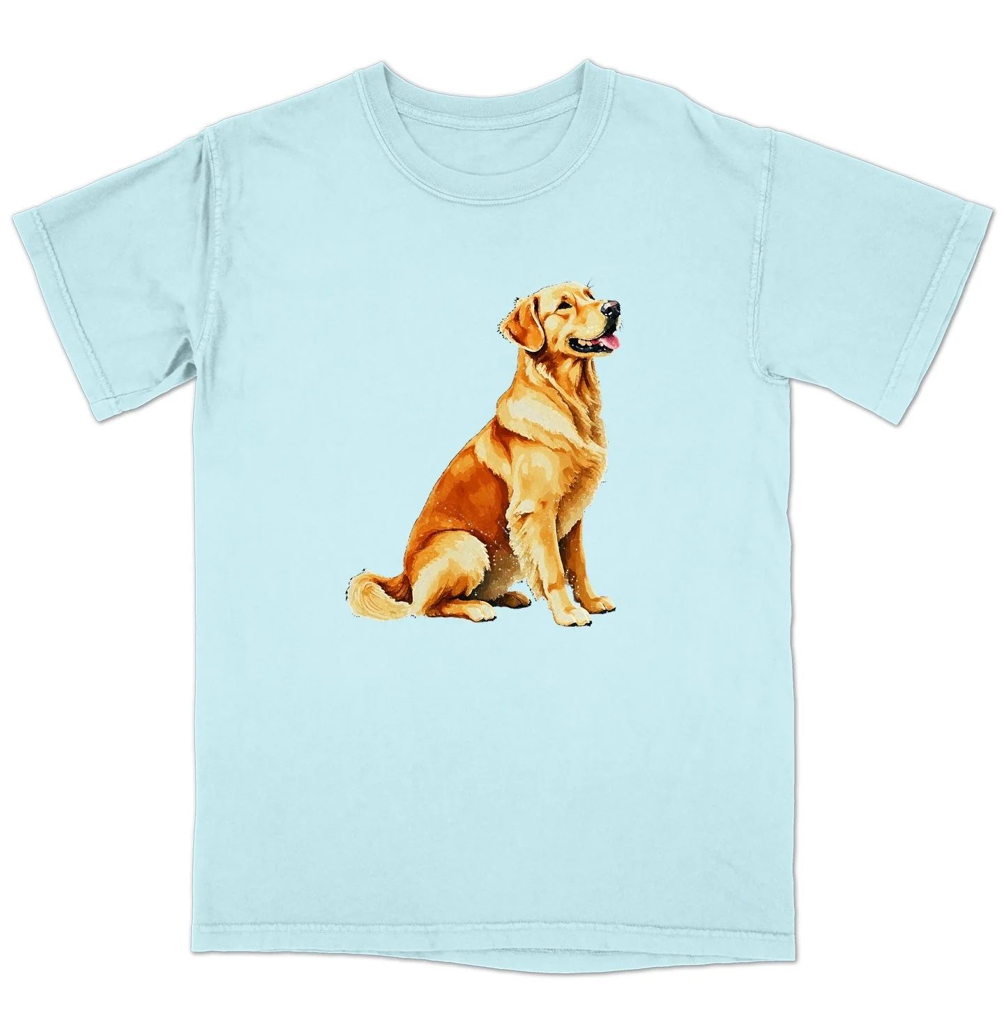 Watercolor Golden Retriever Adult Unisex T-Shirt - Image 6
