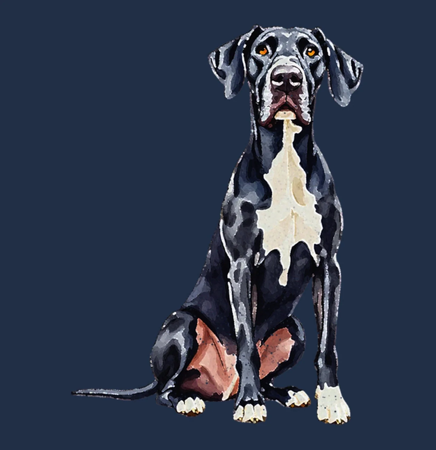 Watercolor Great Dane Adult Unisex T-Shirt - Image 2