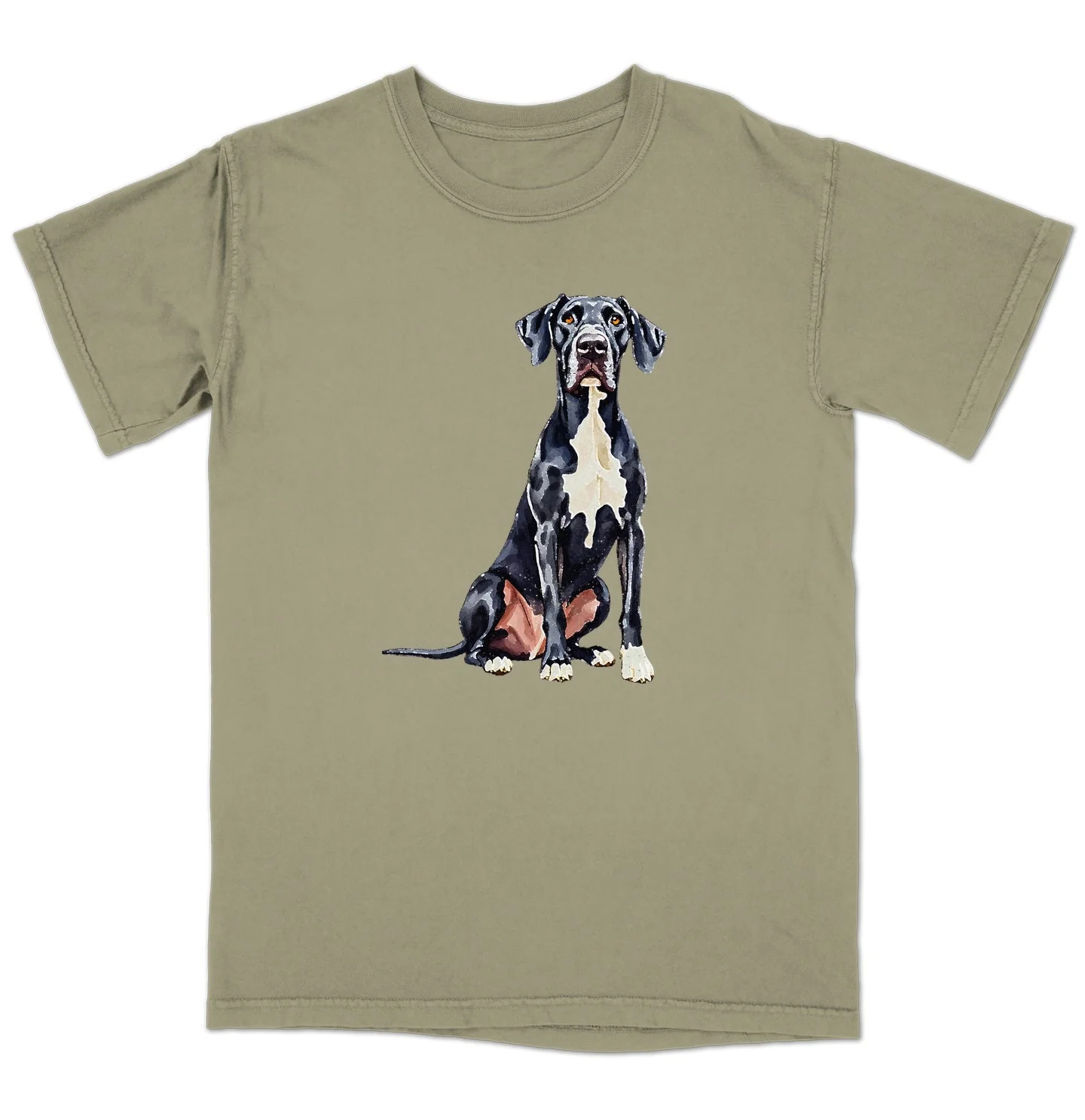 Watercolor Great Dane Adult Unisex T-Shirt - Image 4