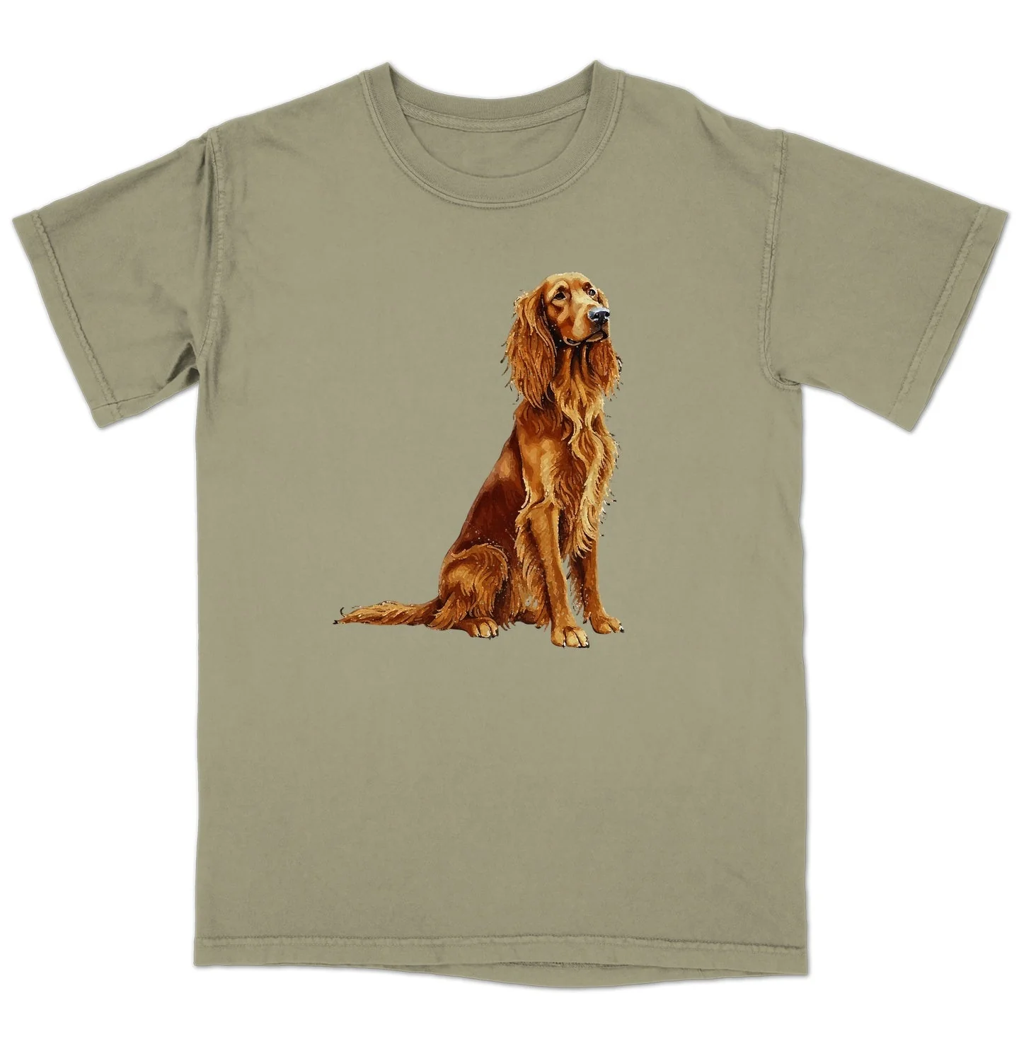 Watercolor Irish Setter Adult Unisex T-Shirt - Image 4