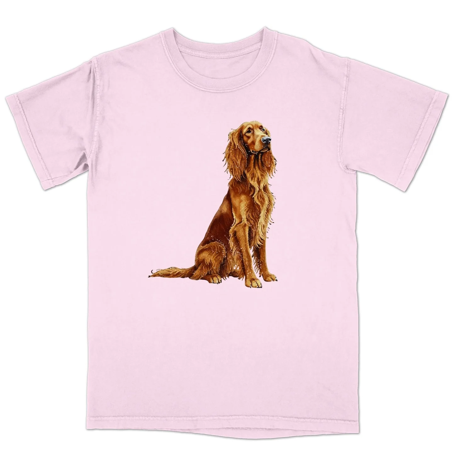 Watercolor Irish Setter Adult Unisex T-Shirt - Image 5