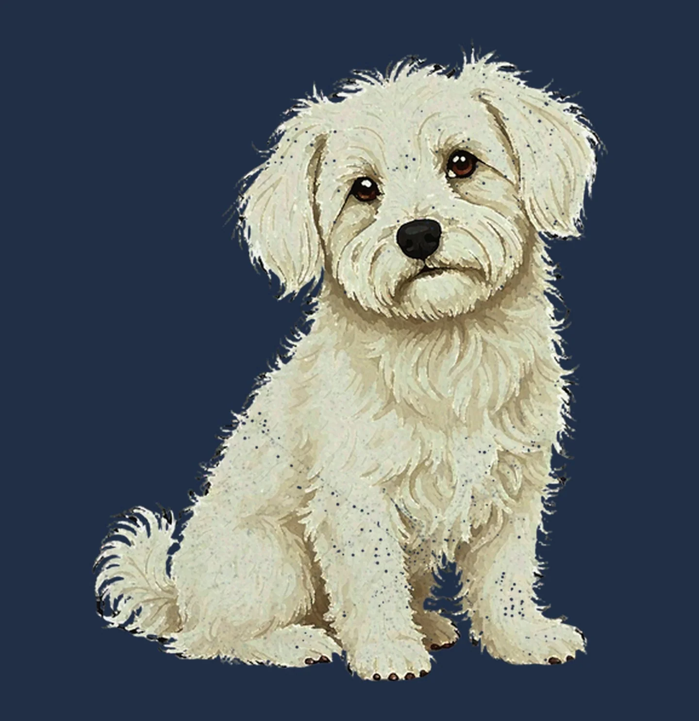 Watercolor Maltese Adult Unisex T-Shirt - Image 2