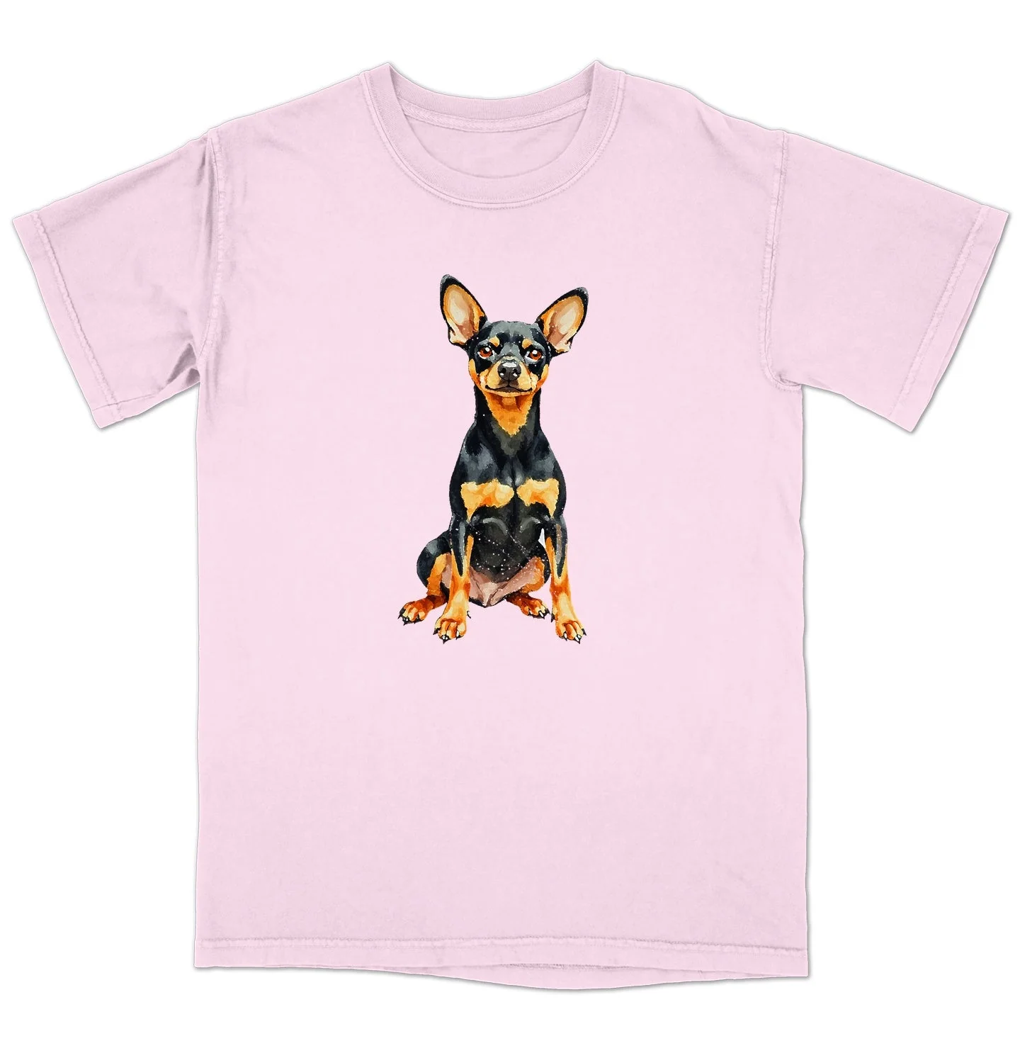 Watercolor Miniature Pinscher Adult Unisex T-Shirt - Image 5
