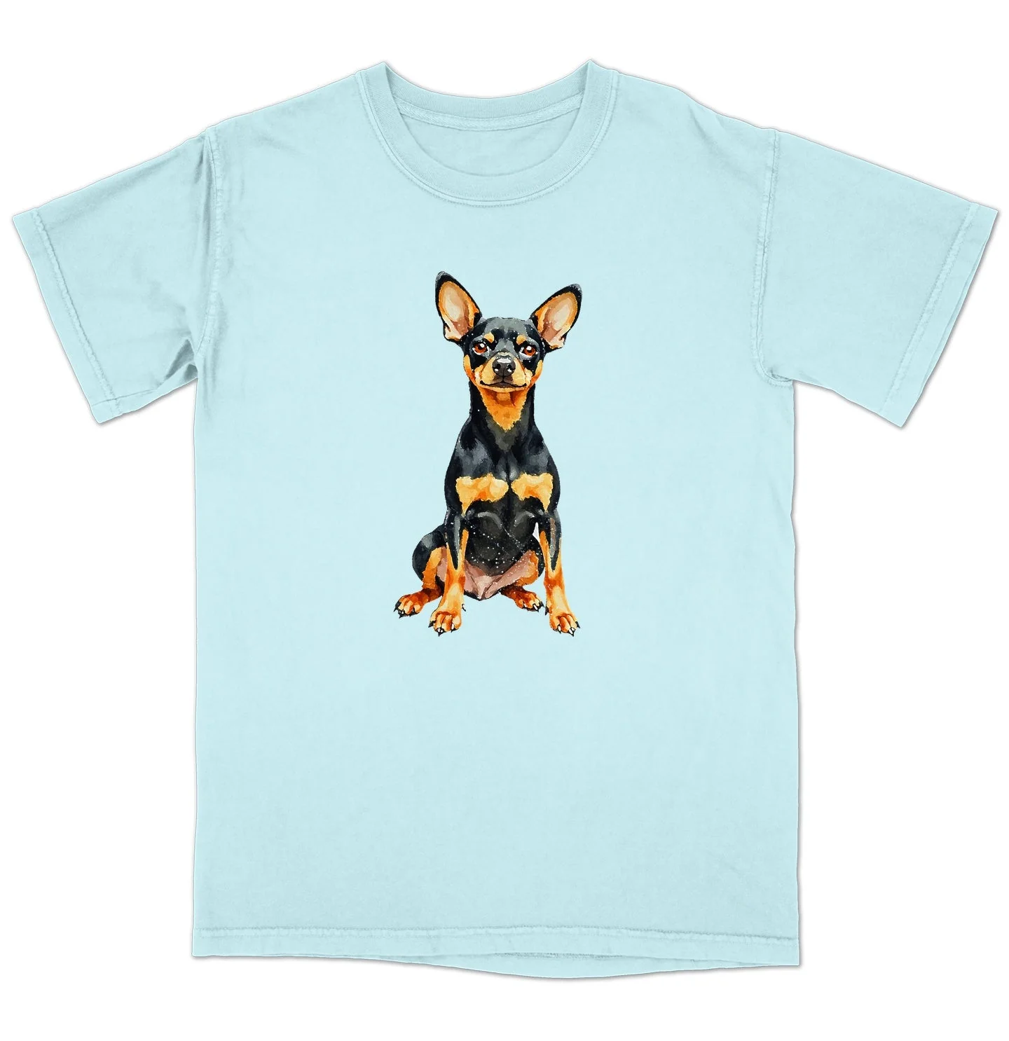 Watercolor Miniature Pinscher Adult Unisex T-Shirt - Image 6