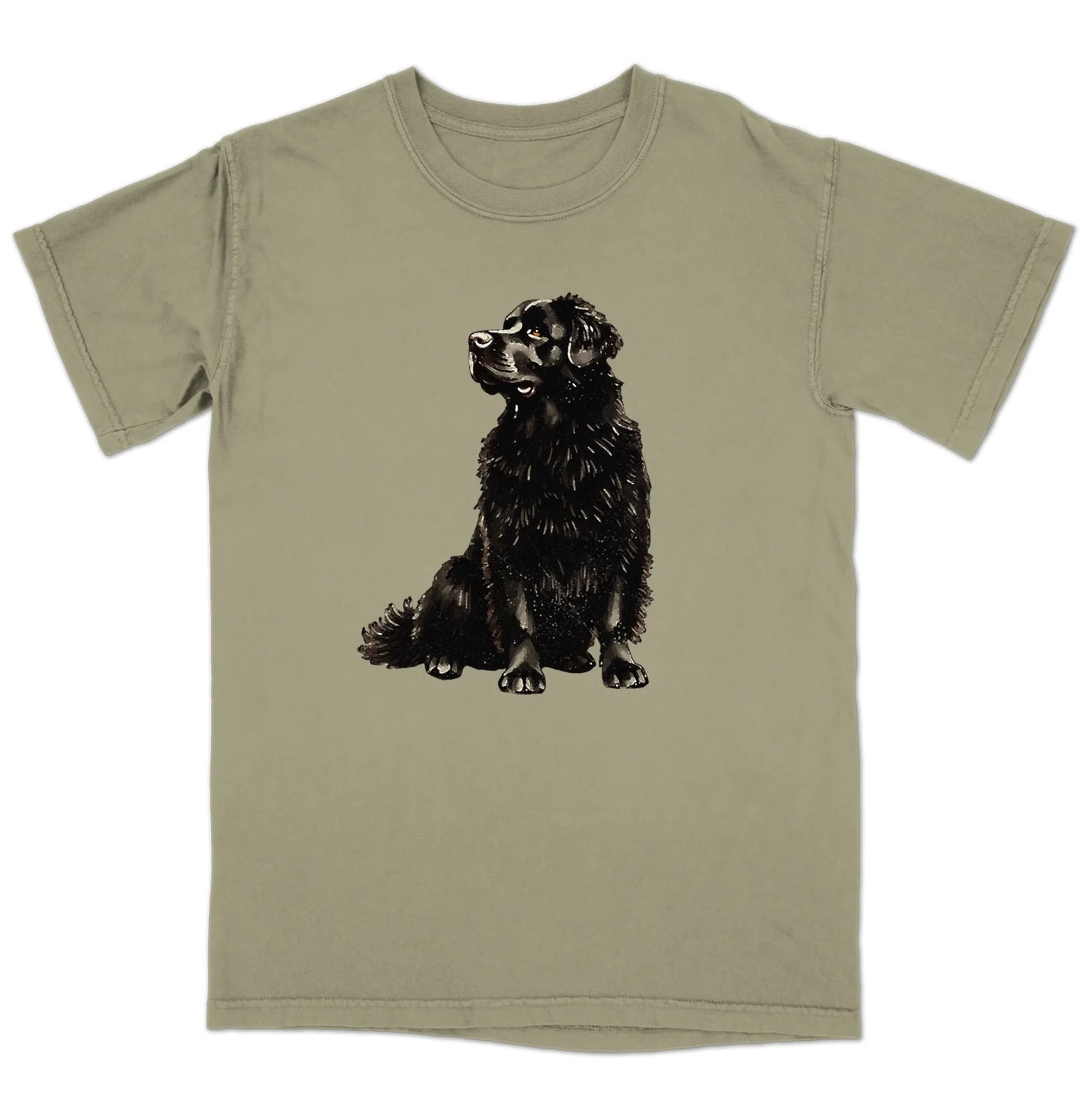 Watercolor Newfoundland Adult Unisex T-Shirt - Image 4