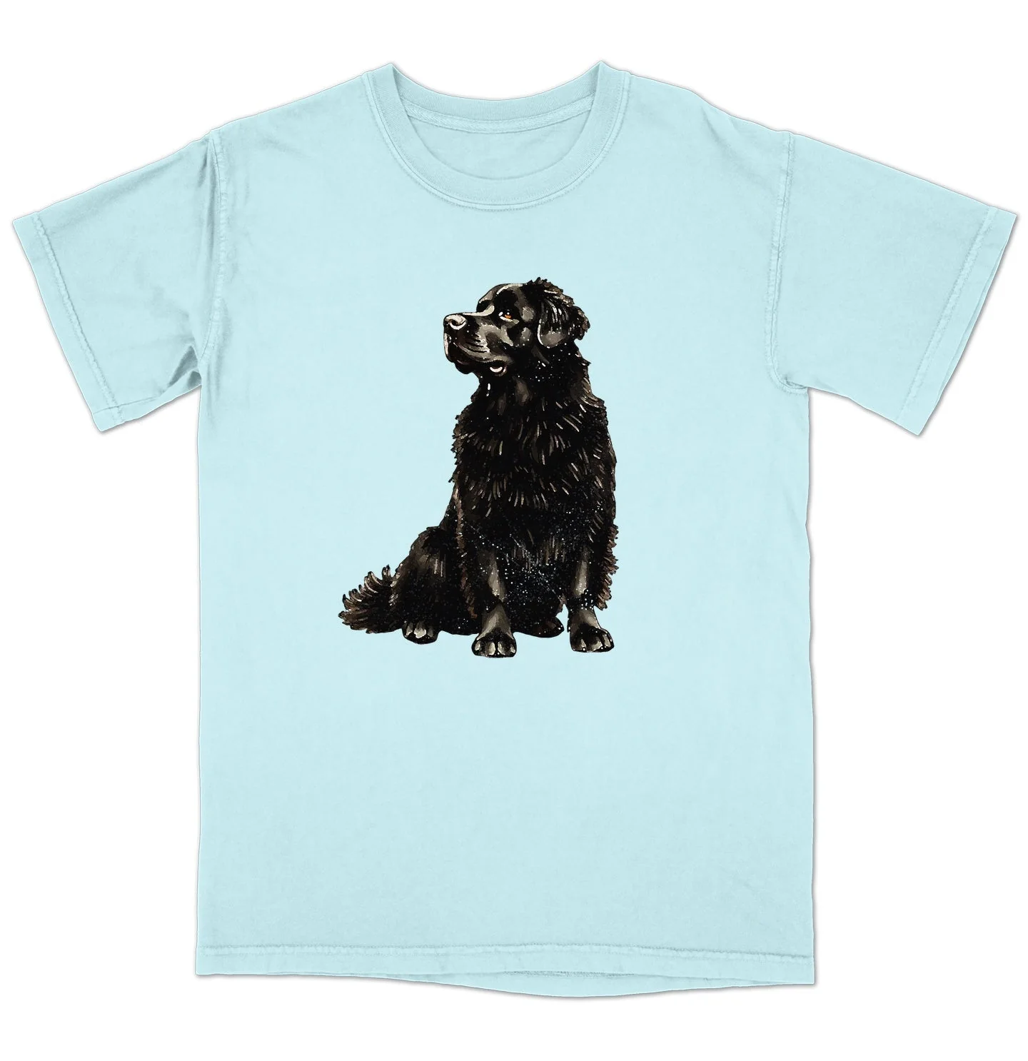 Watercolor Newfoundland Adult Unisex T-Shirt - Image 6