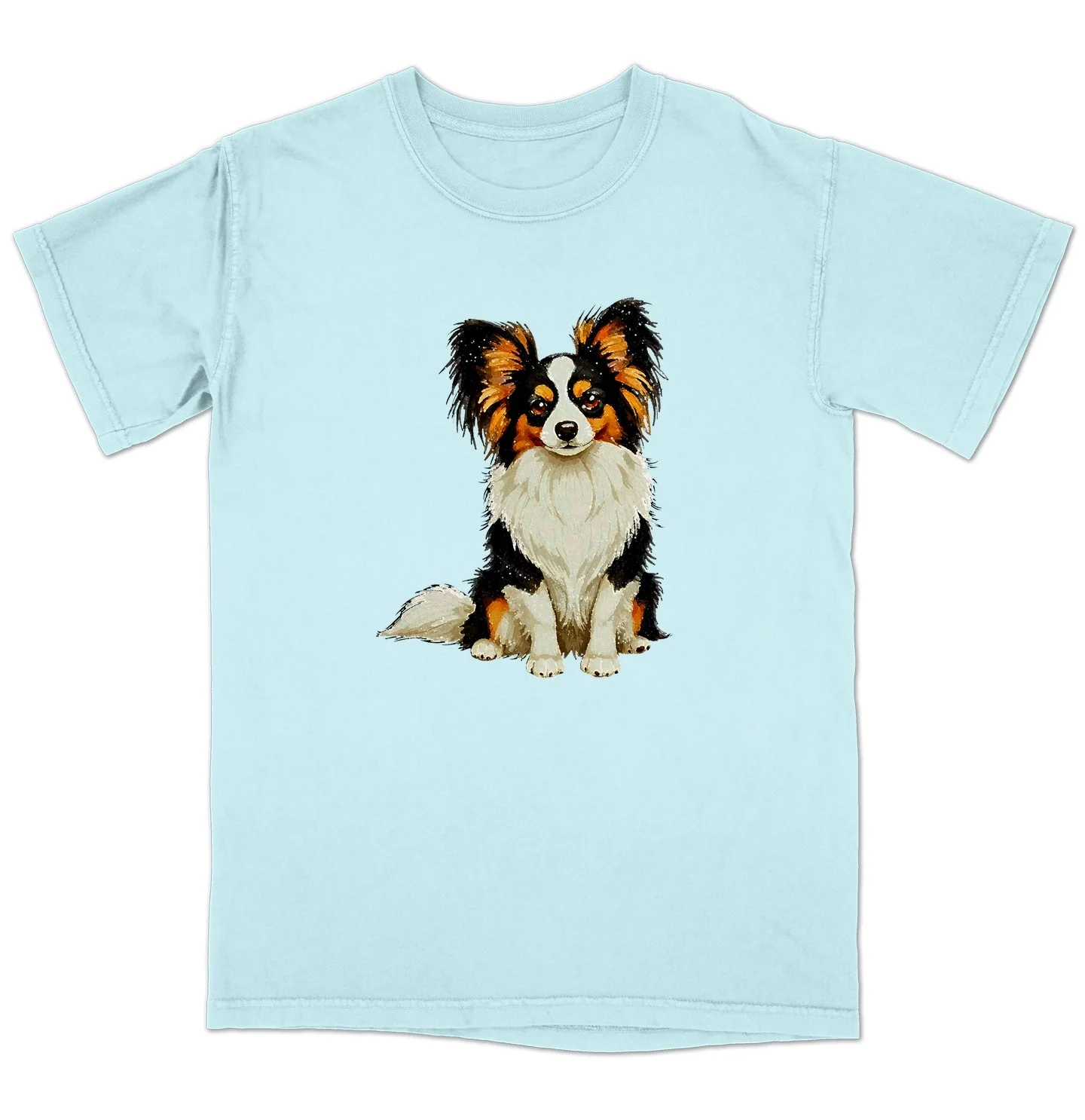 Watercolor Papillon Adult Unisex T-Shirt - Image 6