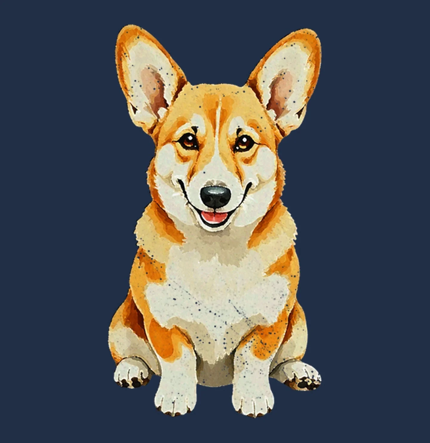 Watercolor Pembroke Welsh Corgi Adult Unisex T-Shirt - Image 2