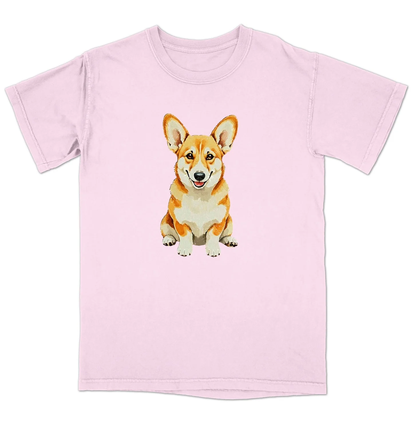 Watercolor Pembroke Welsh Corgi Adult Unisex T-Shirt - Image 5