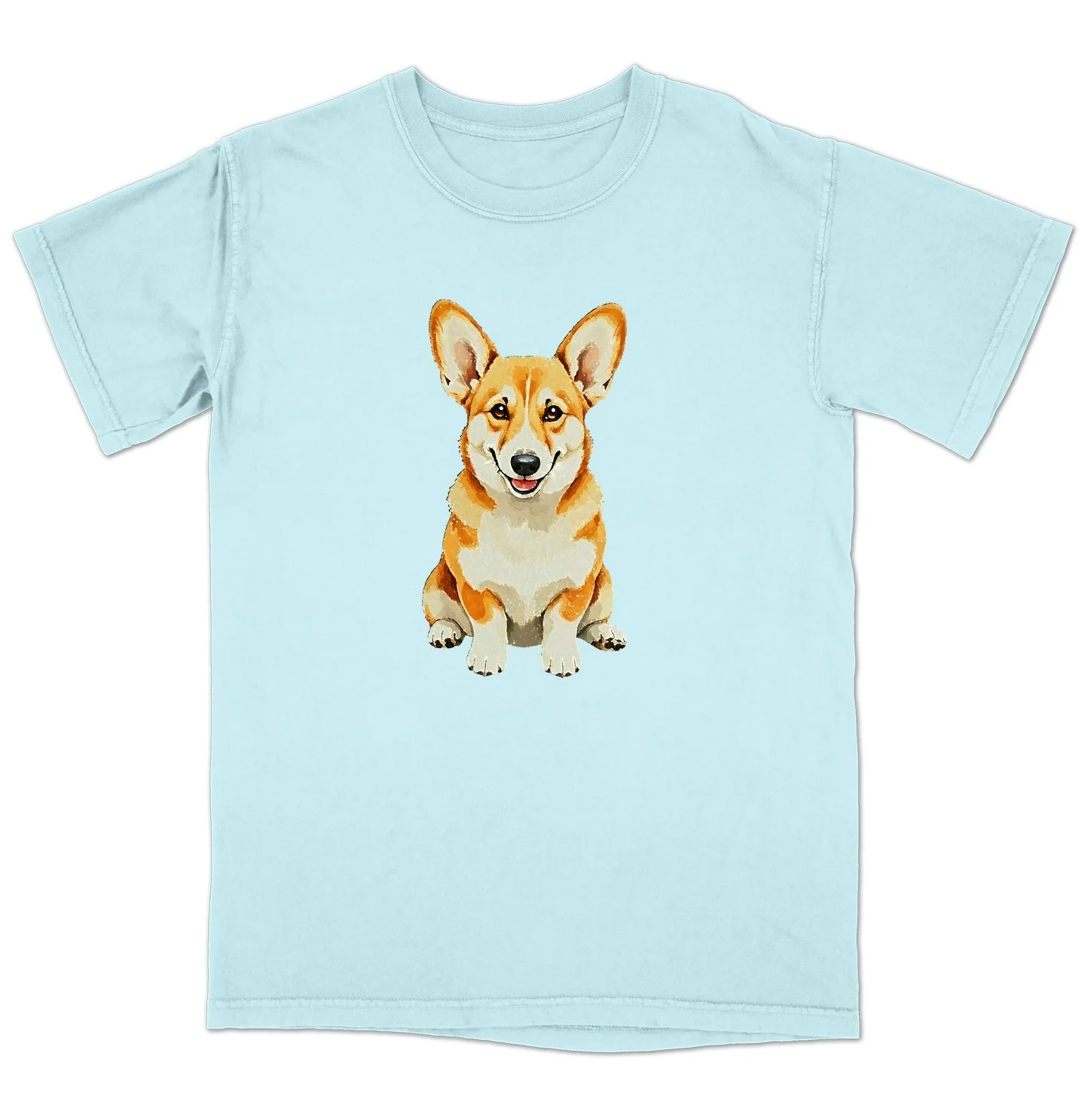 Watercolor Pembroke Welsh Corgi Adult Unisex T-Shirt - Image 6