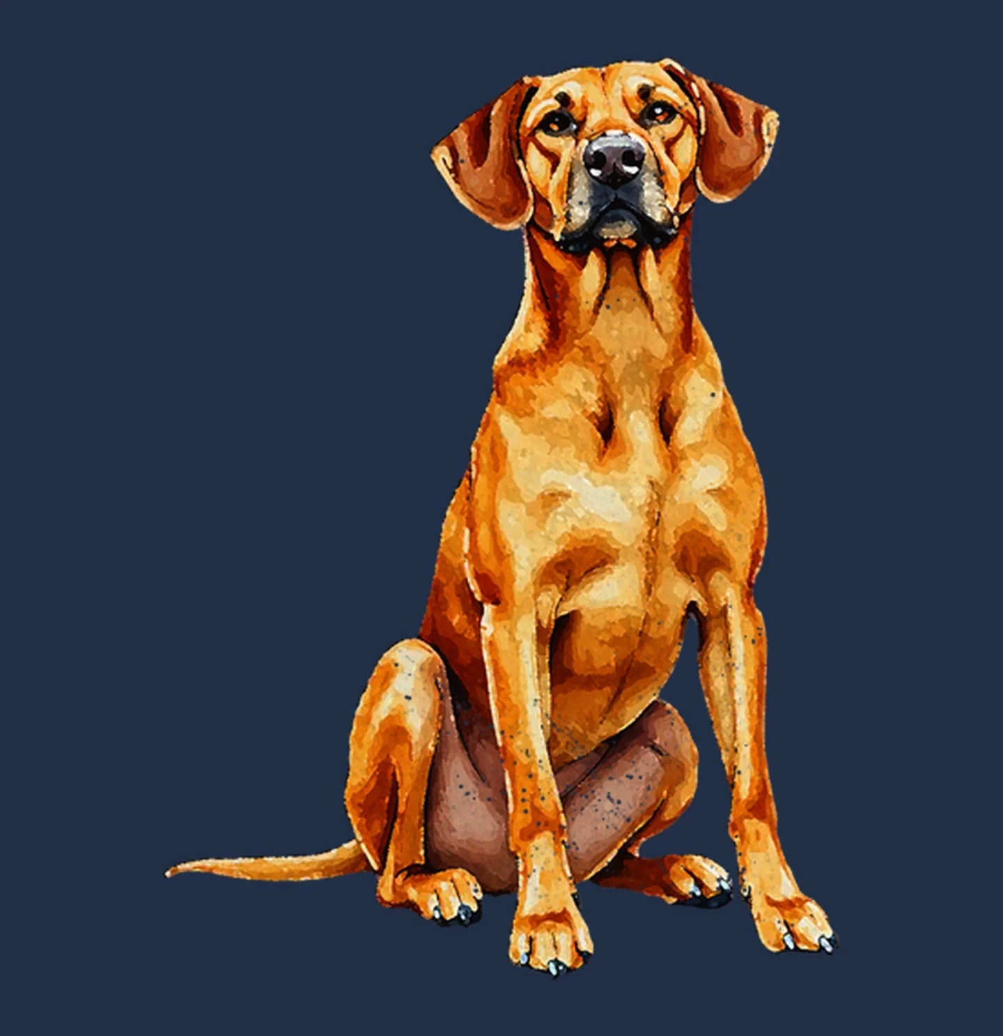 Watercolor Rhodesian Ridgeback Adult Unisex T-Shirt - Image 2