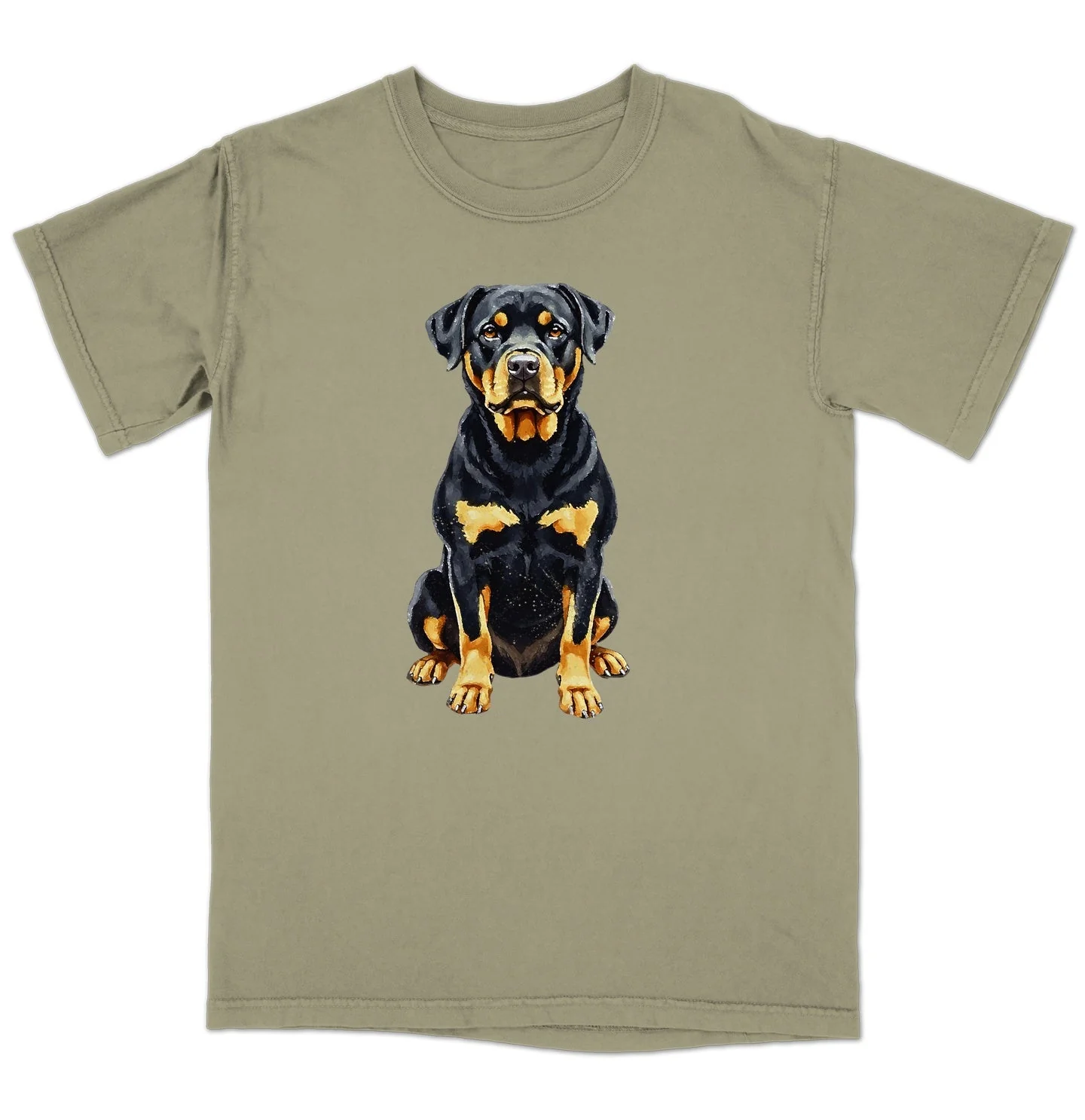 Watercolor Rottweiler Adult Unisex T-Shirt - Image 4