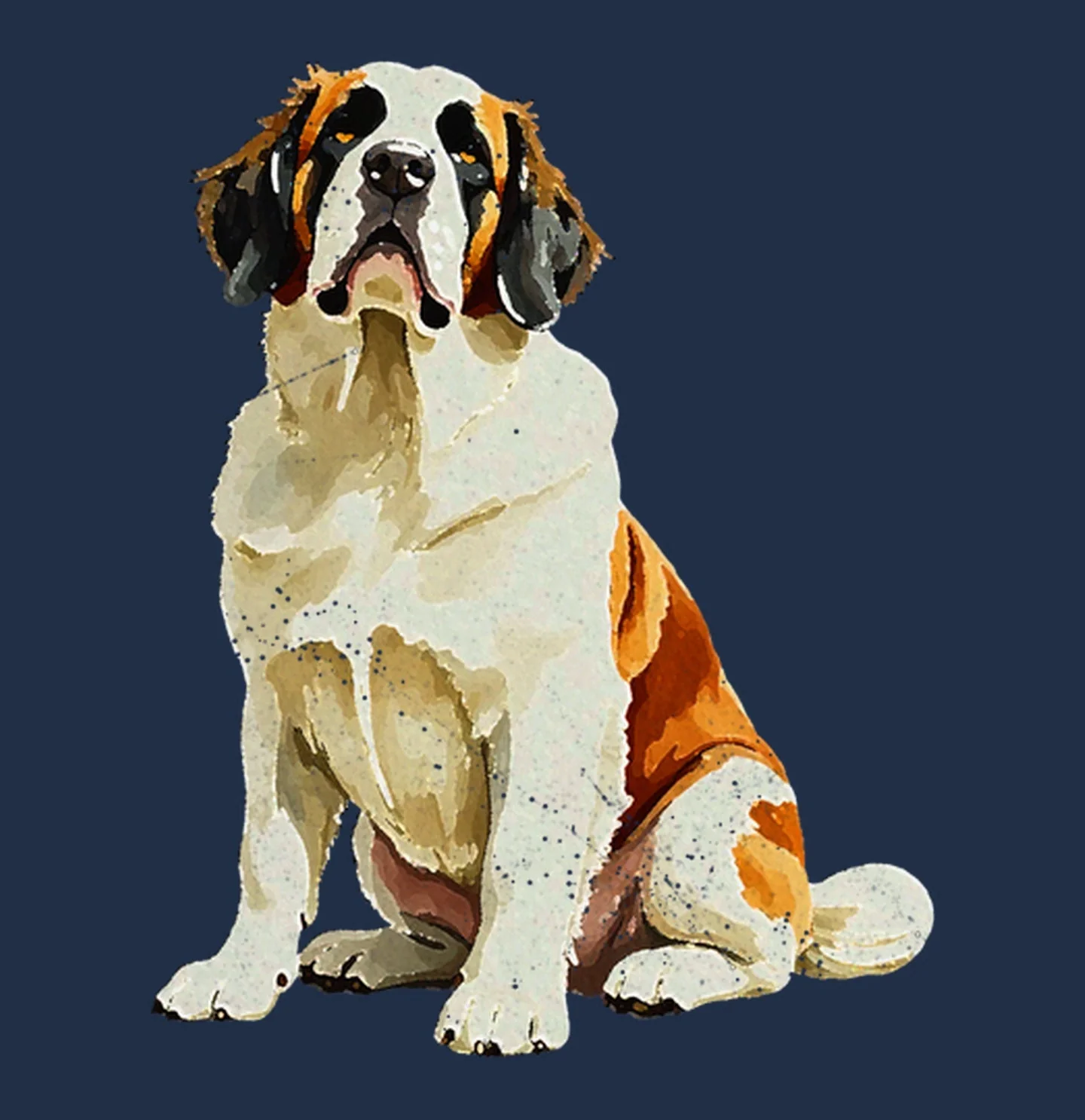 Watercolor Saint Bernard Adult Unisex T-Shirt - Image 2