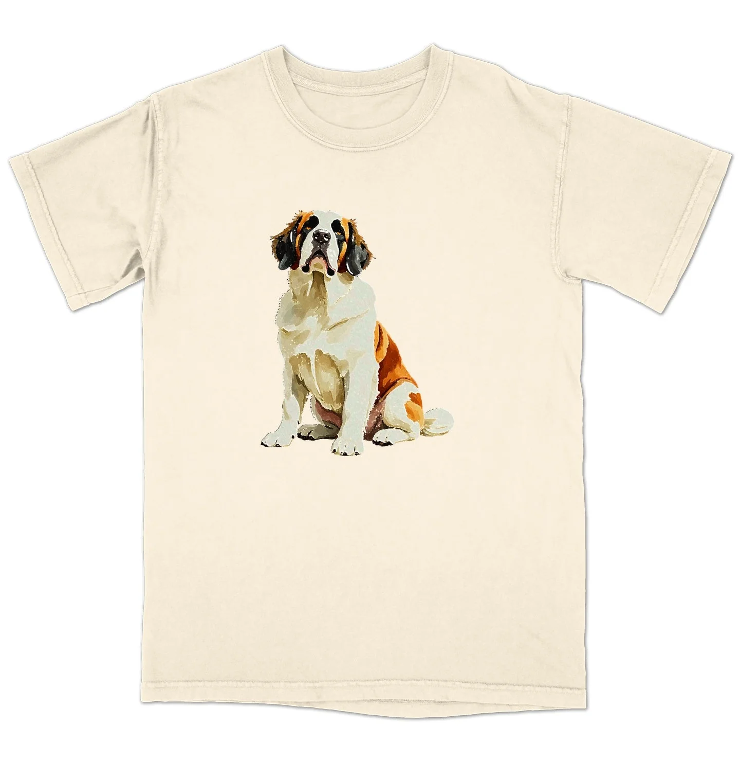 Watercolor Saint Bernard Adult Unisex T-Shirt - Image 3