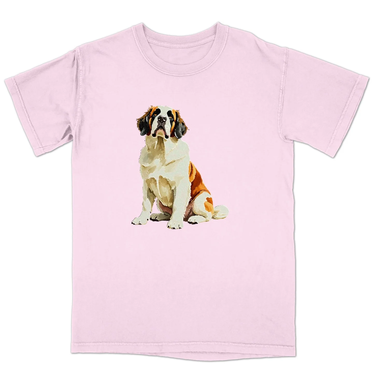Watercolor Saint Bernard Adult Unisex T-Shirt - Image 5