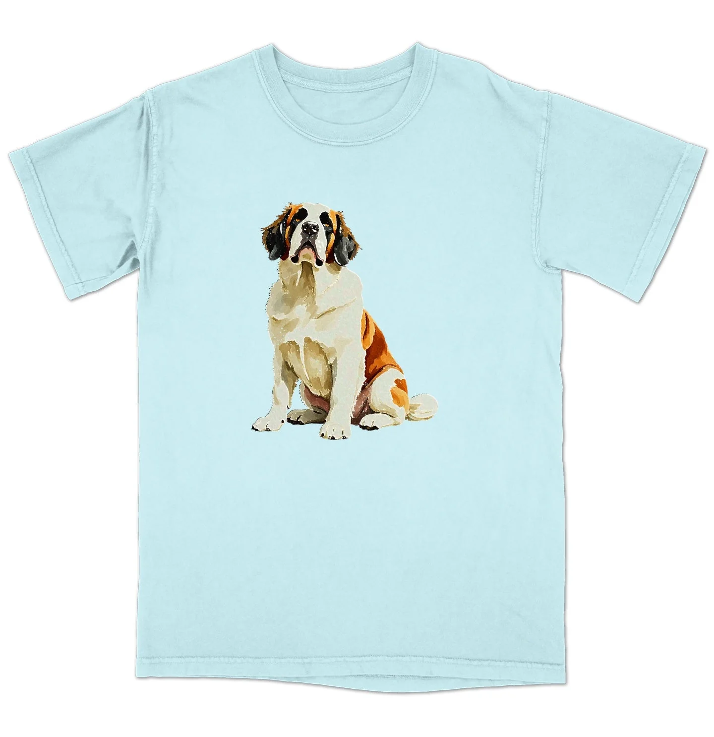 Watercolor Saint Bernard Adult Unisex T-Shirt - Image 6