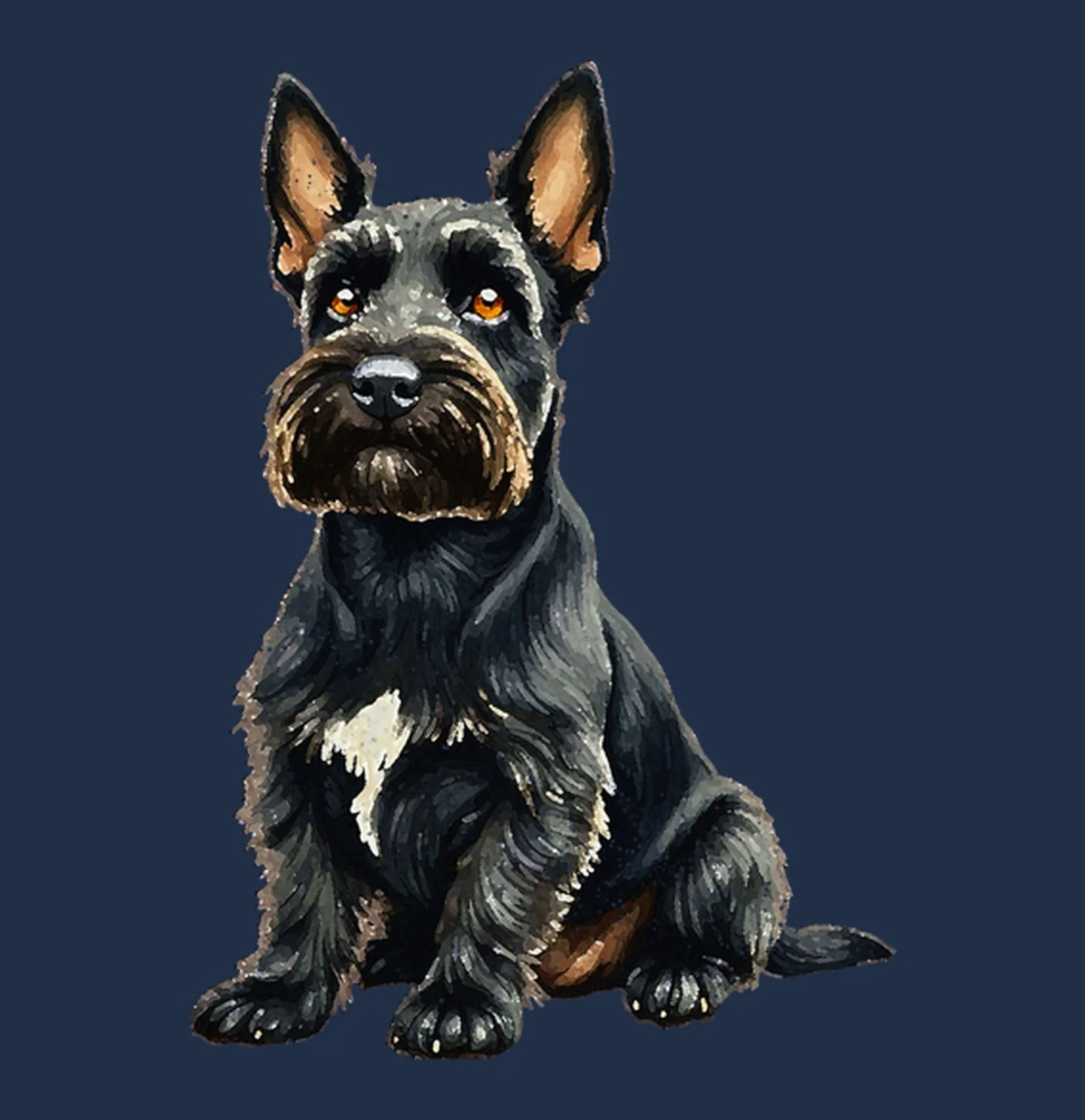 Watercolor Scottish Terrier Adult Unisex T-Shirt - Image 2