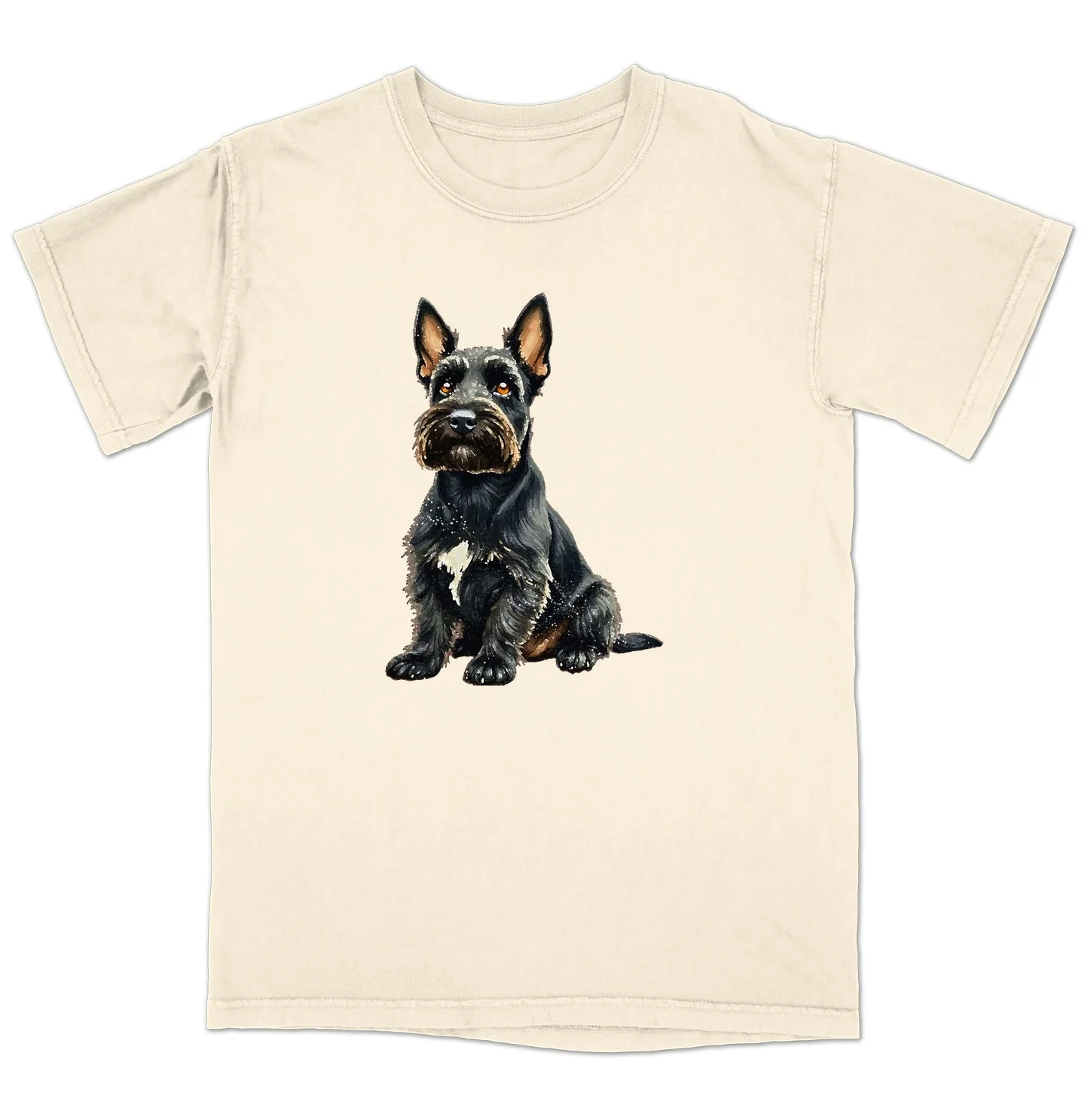 Watercolor Scottish Terrier Adult Unisex T-Shirt - Image 3