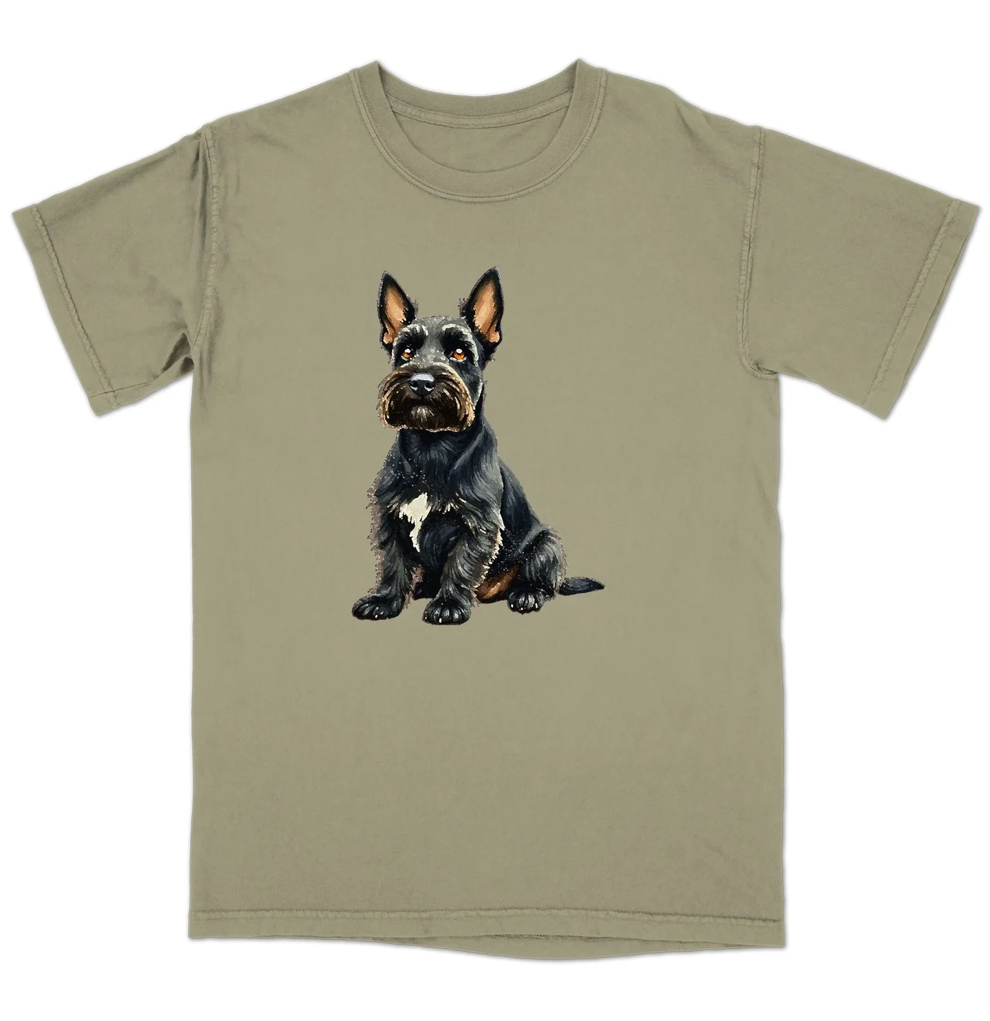 Watercolor Scottish Terrier Adult Unisex T-Shirt - Image 4