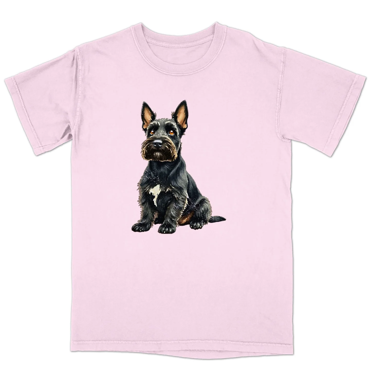 Watercolor Scottish Terrier Adult Unisex T-Shirt - Image 5
