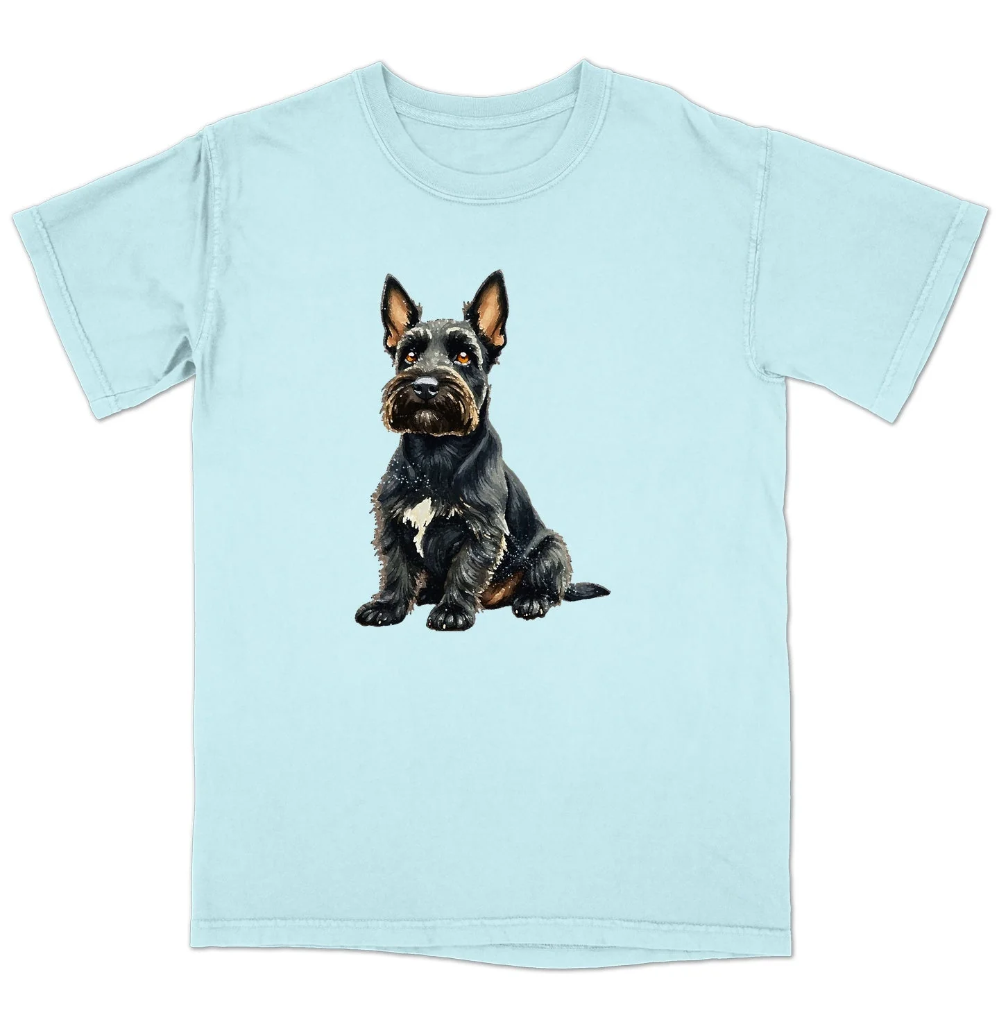 Watercolor Scottish Terrier Adult Unisex T-Shirt - Image 6