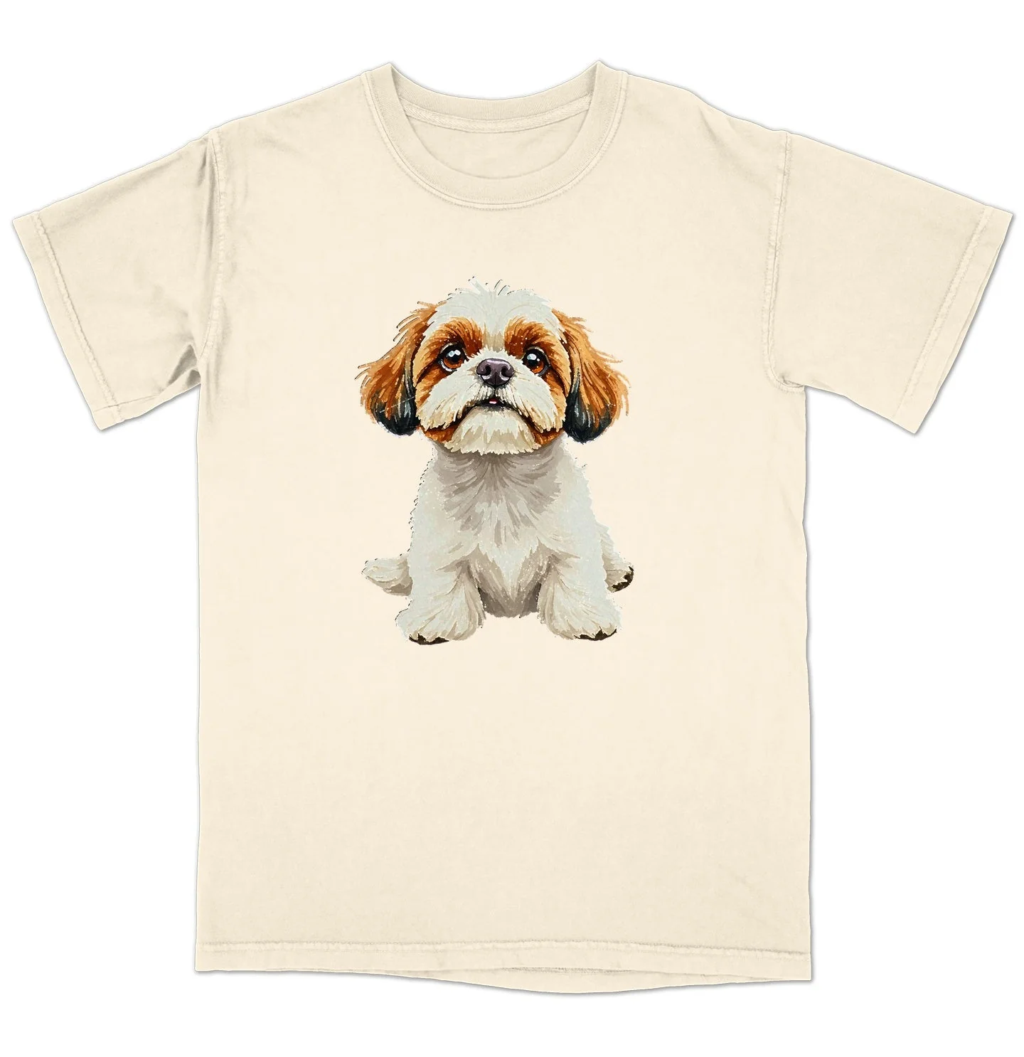 Watercolor Shih Tzu Adult Unisex T-Shirt - Image 3