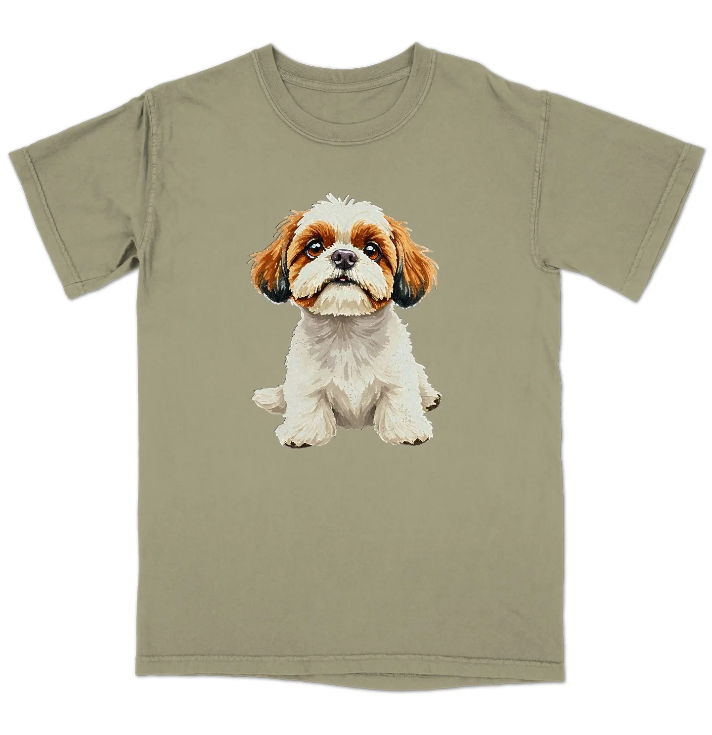 Watercolor Shih Tzu Adult Unisex T-Shirt - Image 4