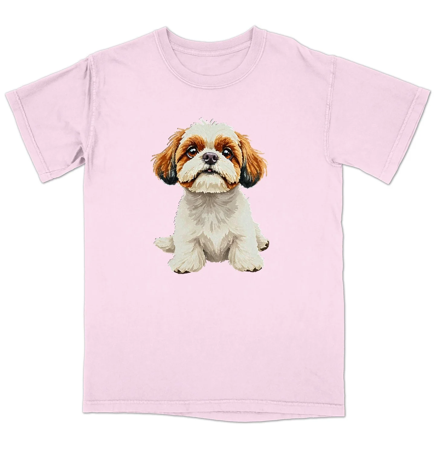 Watercolor Shih Tzu Adult Unisex T-Shirt - Image 5