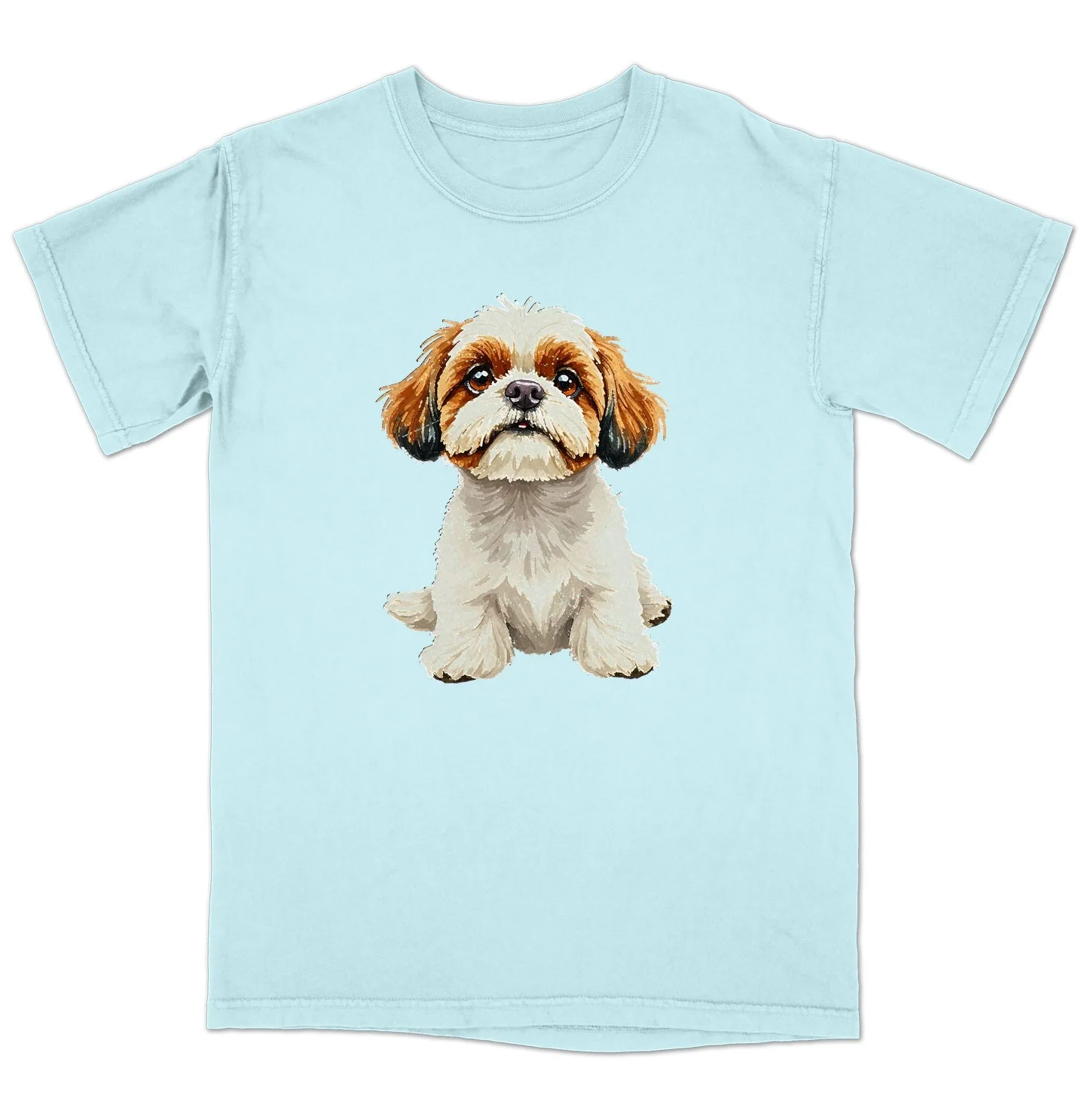 Watercolor Shih Tzu Adult Unisex T-Shirt - Image 6