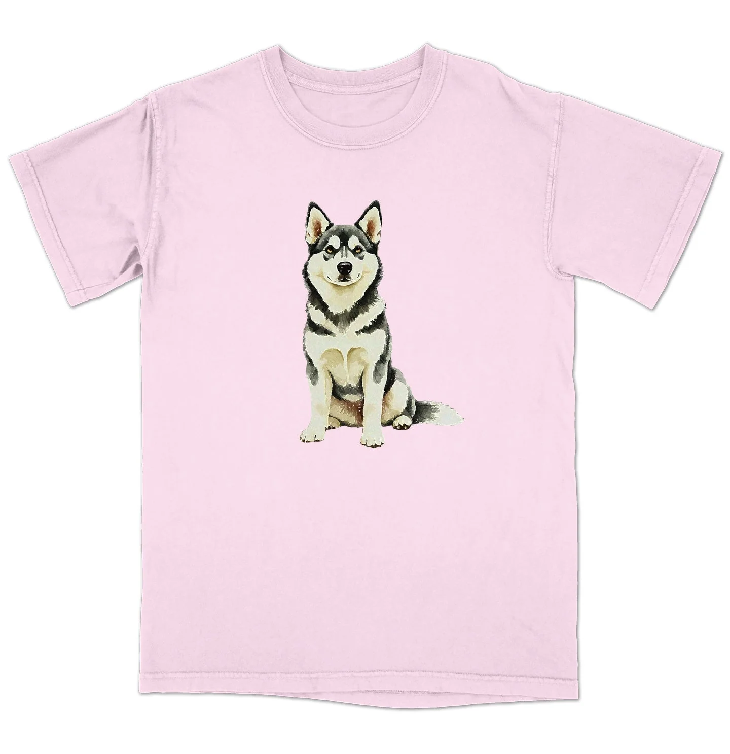 Watercolor Siberian Husky Adult Unisex T-Shirt - Image 5