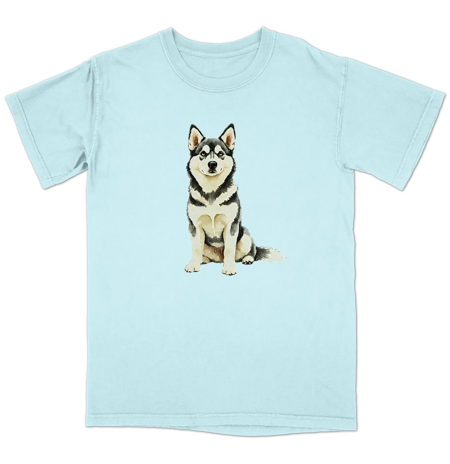 Watercolor Siberian Husky Adult Unisex T-Shirt - Image 6