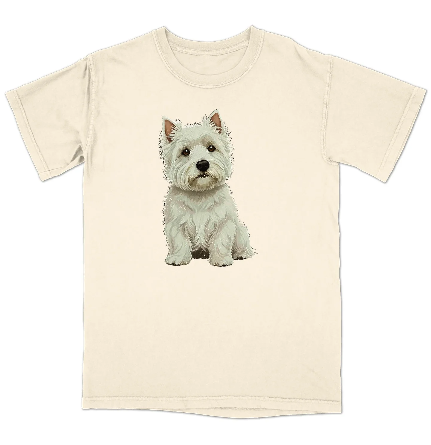 Watercolor West Highland White Terrier Adult Unisex T-Shirt - Image 3