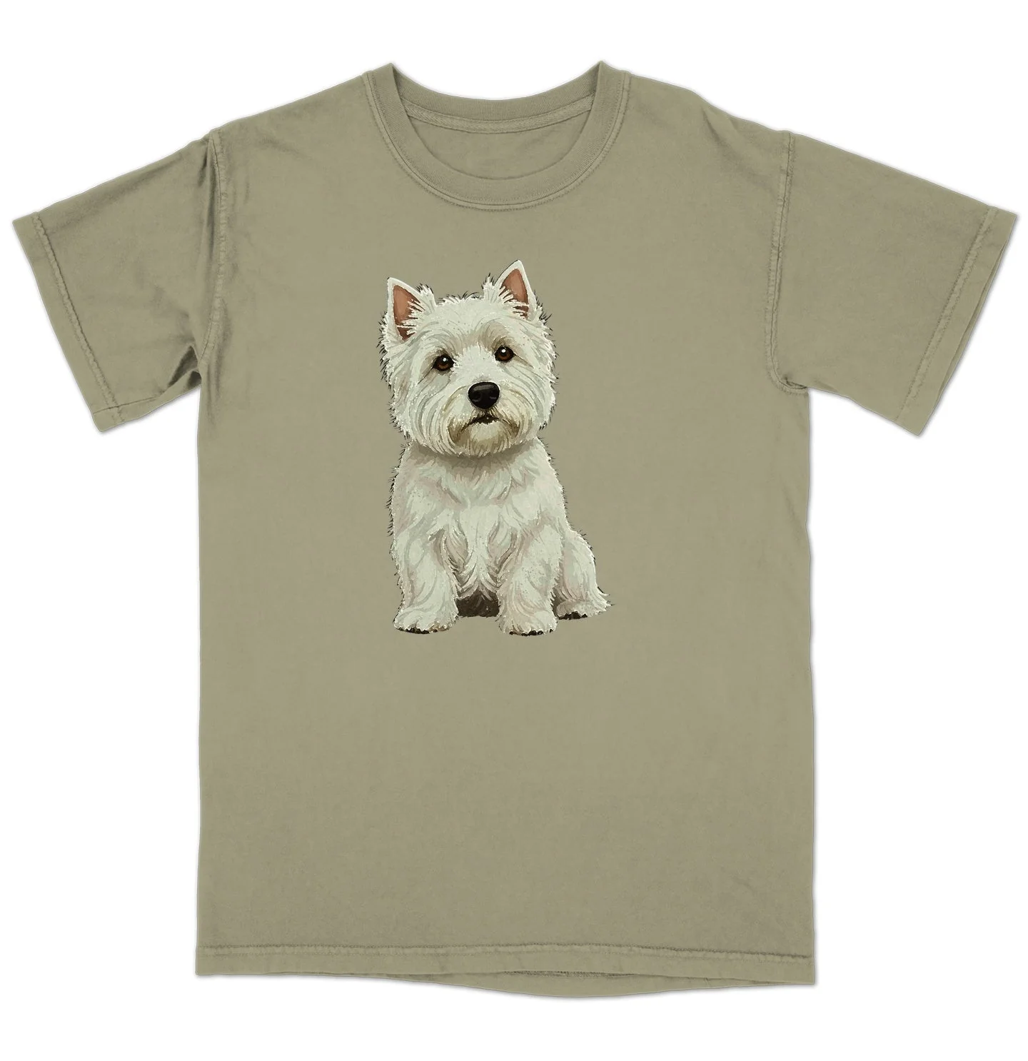 Watercolor West Highland White Terrier Adult Unisex T-Shirt - Image 4