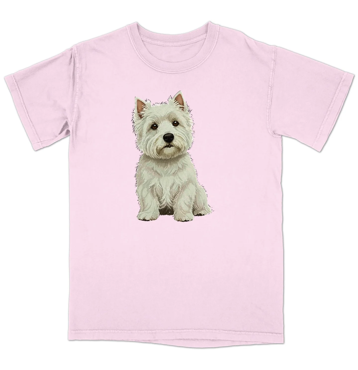 Watercolor West Highland White Terrier Adult Unisex T-Shirt - Image 5