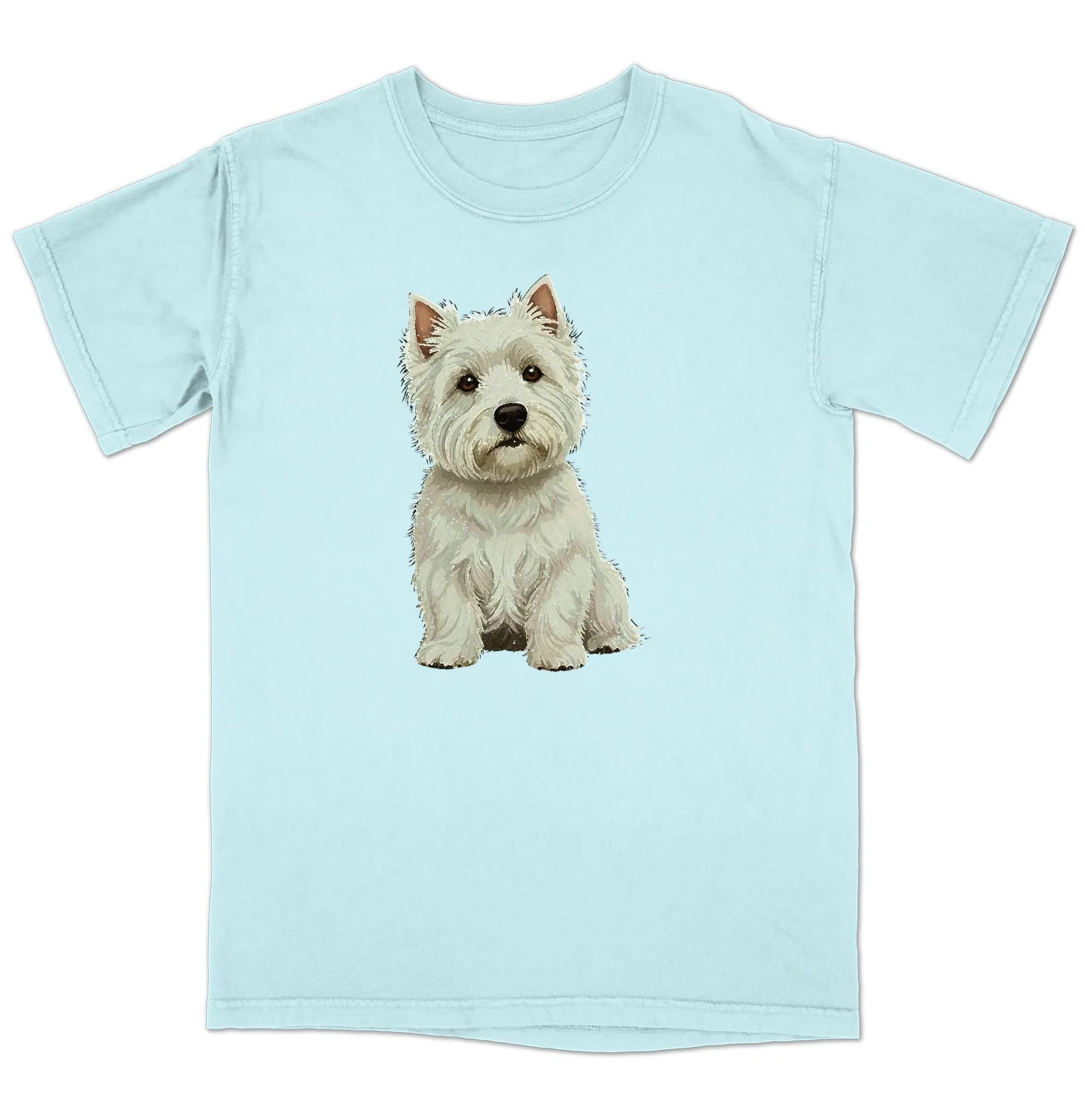 Watercolor West Highland White Terrier Adult Unisex T-Shirt - Image 6