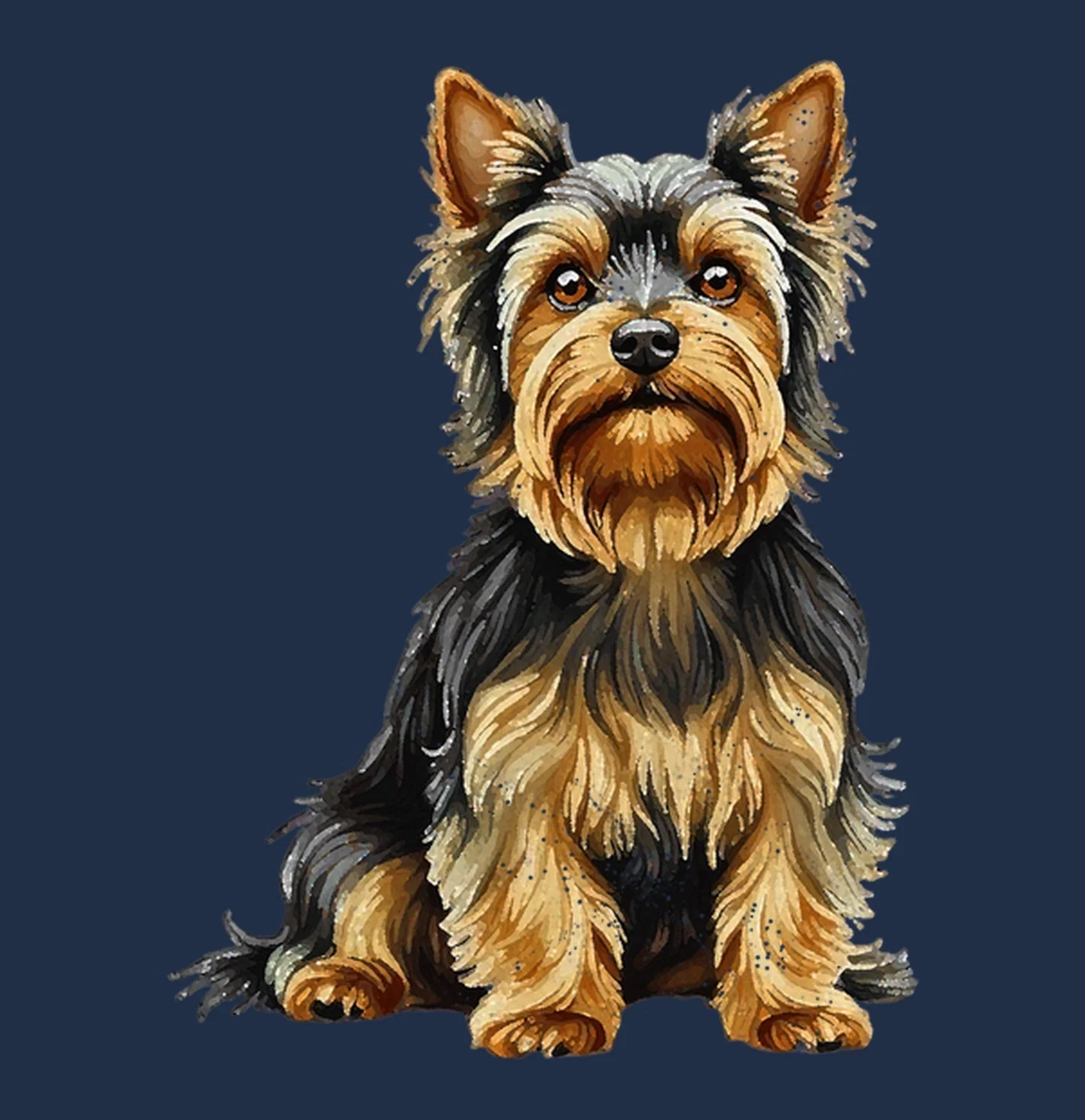 Watercolor Yorkshire Terrier Adult Unisex T-Shirt - Image 2